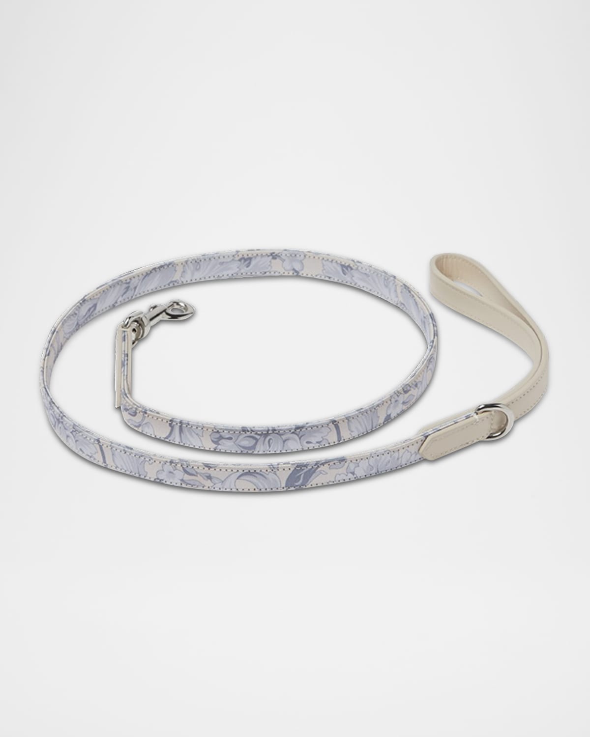 Versace Barocco 47" Dog Leash For Small Dogs In Silver Grey And Champagne