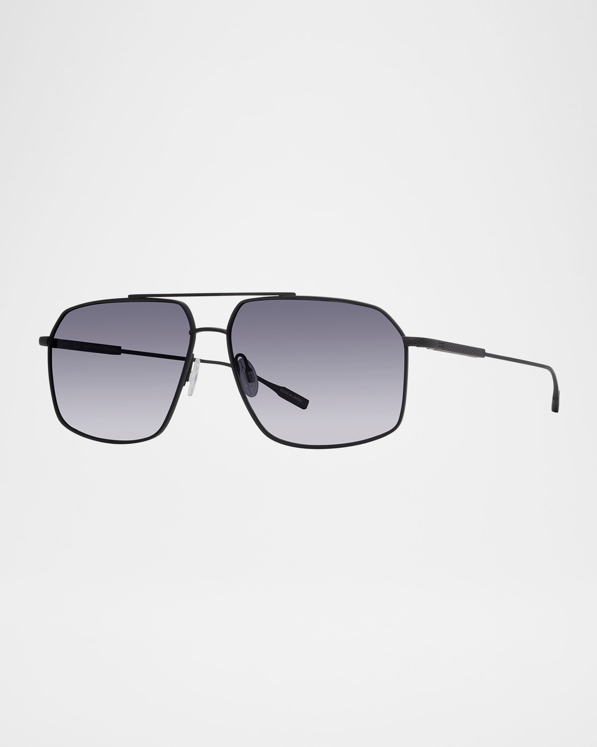 Shop Barton Perreira Men's Renzo Titanium Aviator Sunglasses In Renzo Black Satin