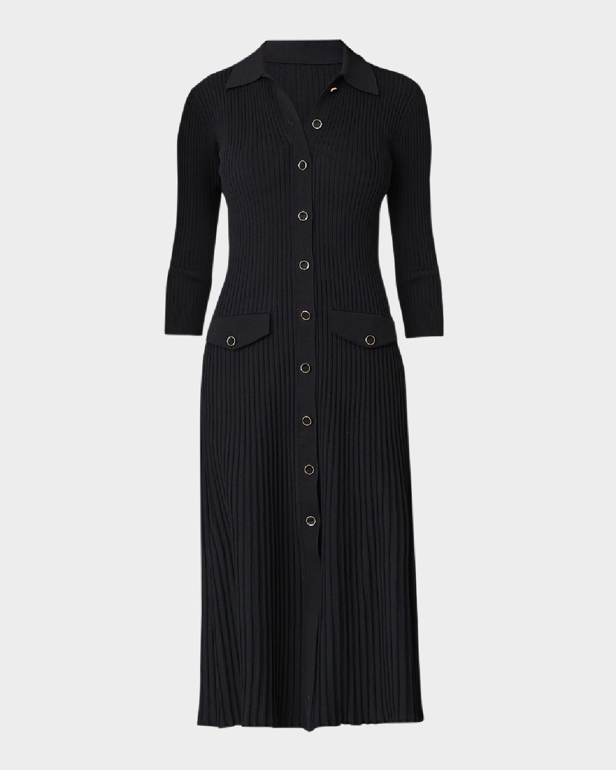 Nyla Ribbed Polo Midi Dress