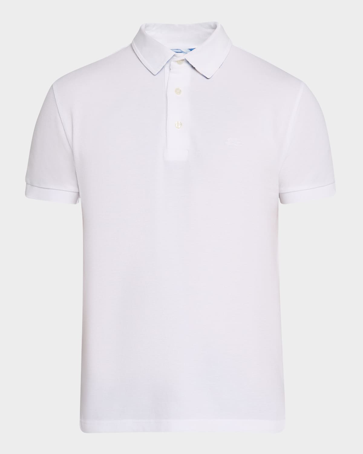 Shop Etro Men's Printed-undercollar Polo Shirt In White