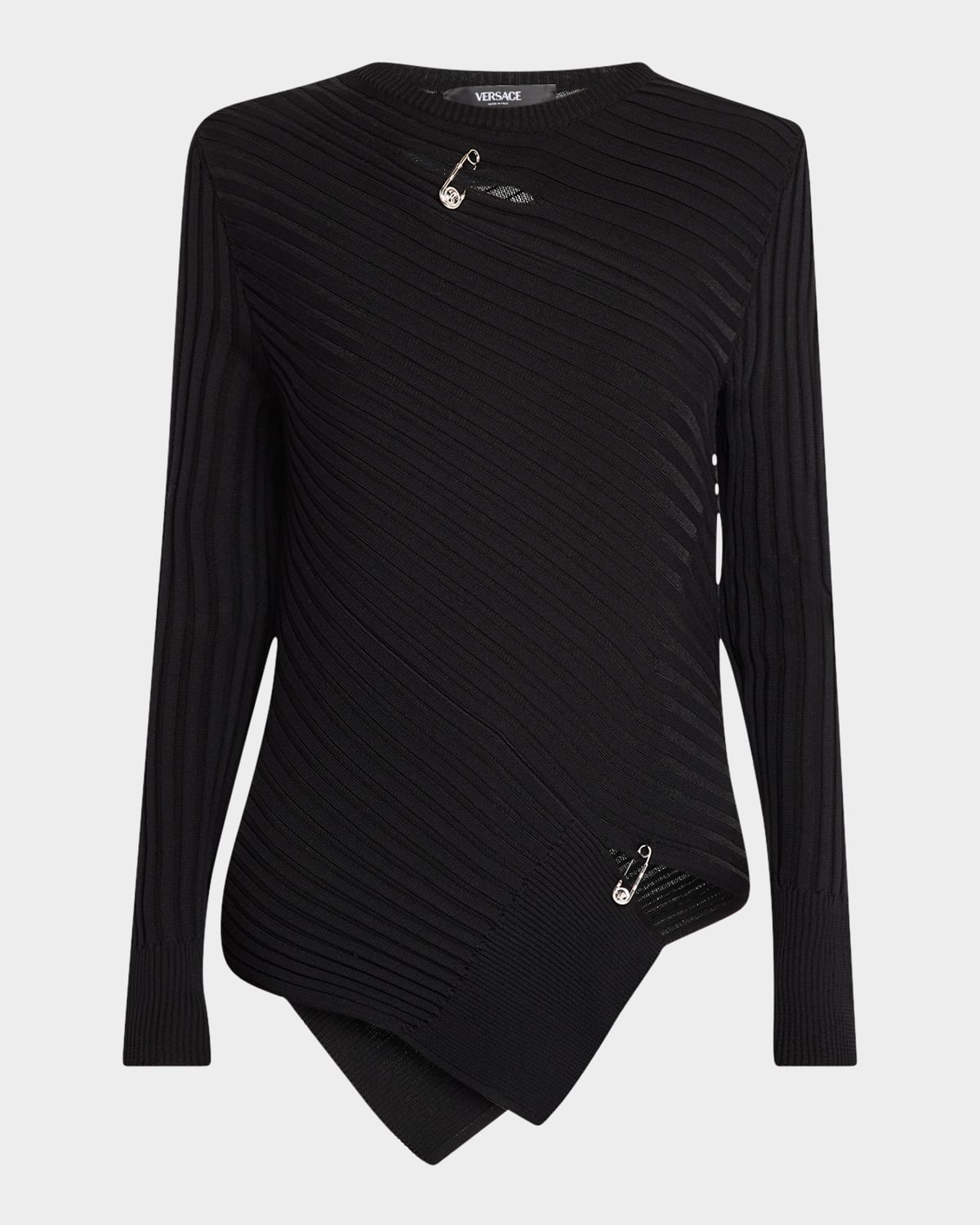 Versace Knit Sweater Wool And Viscose Vanise In Black