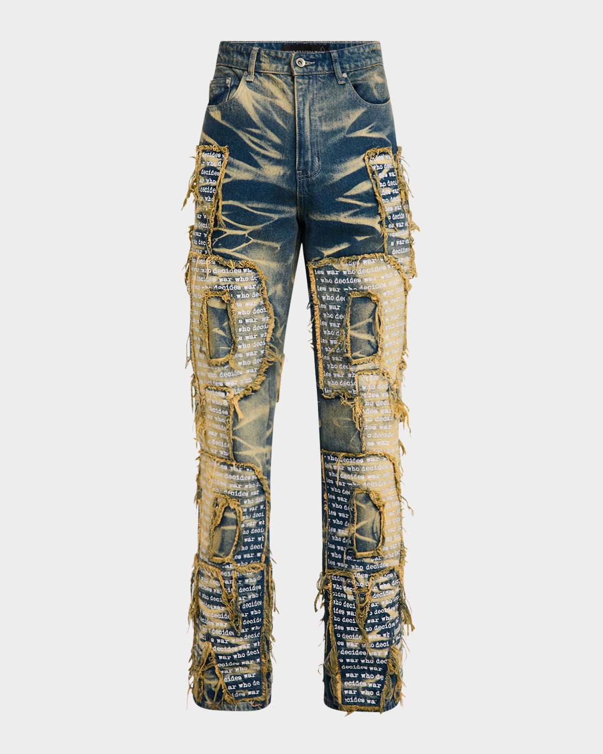 WHO DECIDES WAR MEN'S WHISKERED OVERLAY JEANS 
