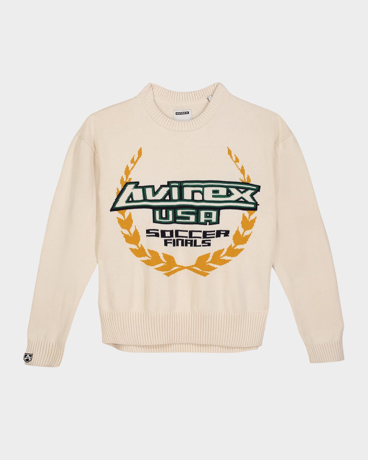 Avirex Men's Soccer League Sweater In Snow White