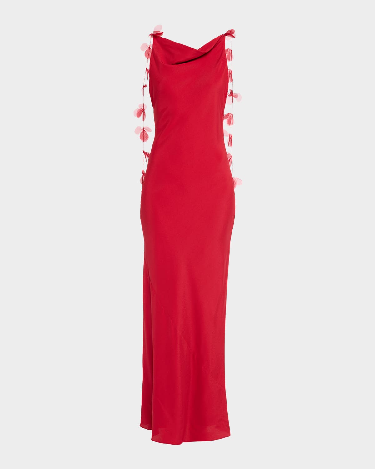 Cult Gaia Nymeria Open-back Organza-trimmed Silk-blend Satin Maxi Dress In Multi