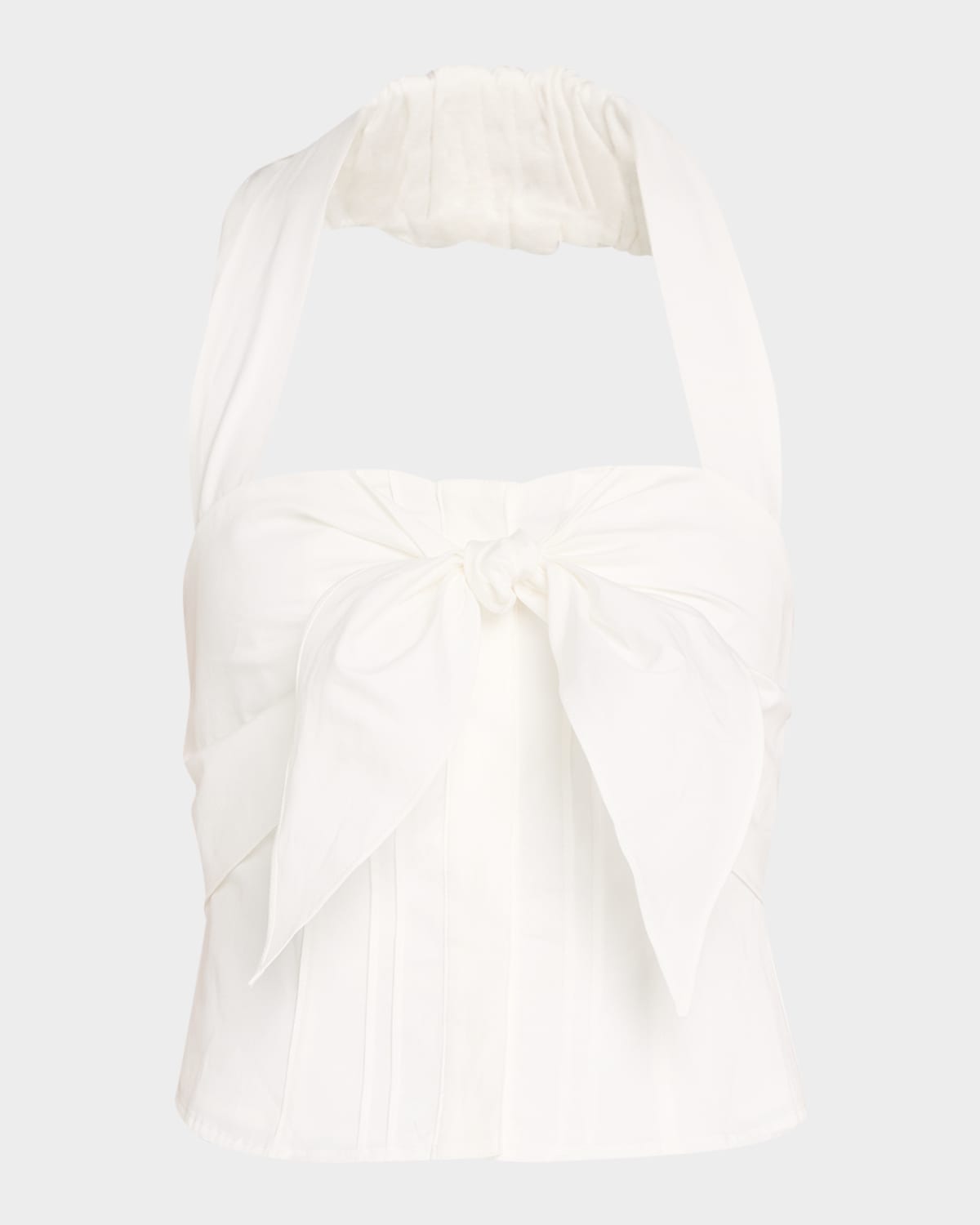 Cult Gaia Liliana Cotton Poplin Halter Top In Off White