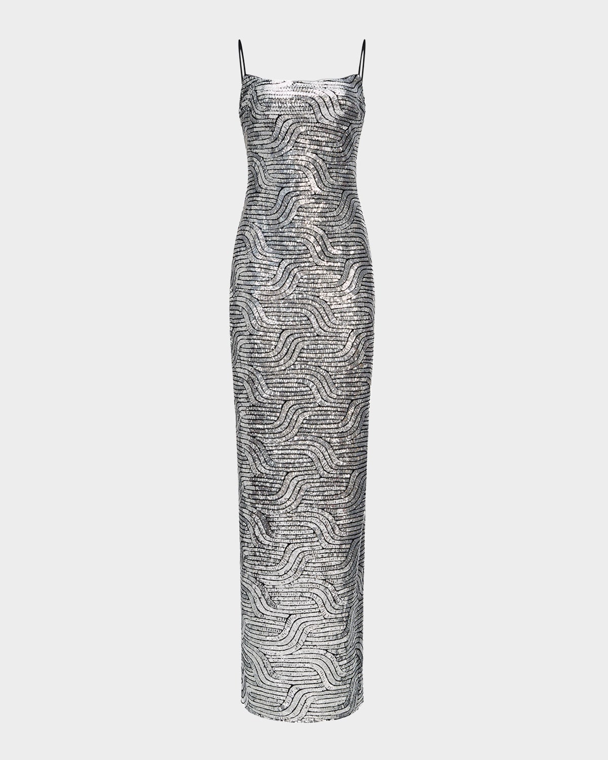 HALSTON REINE SLEEVELESS SEQUIN COLUMN GOWN 