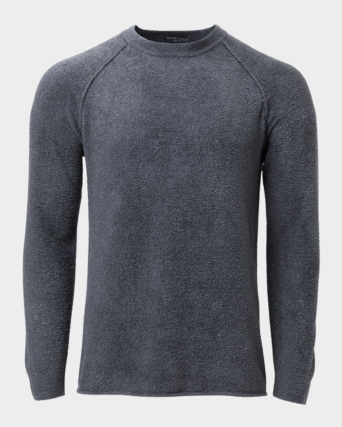 Shop Barefoot Dreams Men's Cozychic Ultra Lite Raglan Crewneck Sweater In Carbon