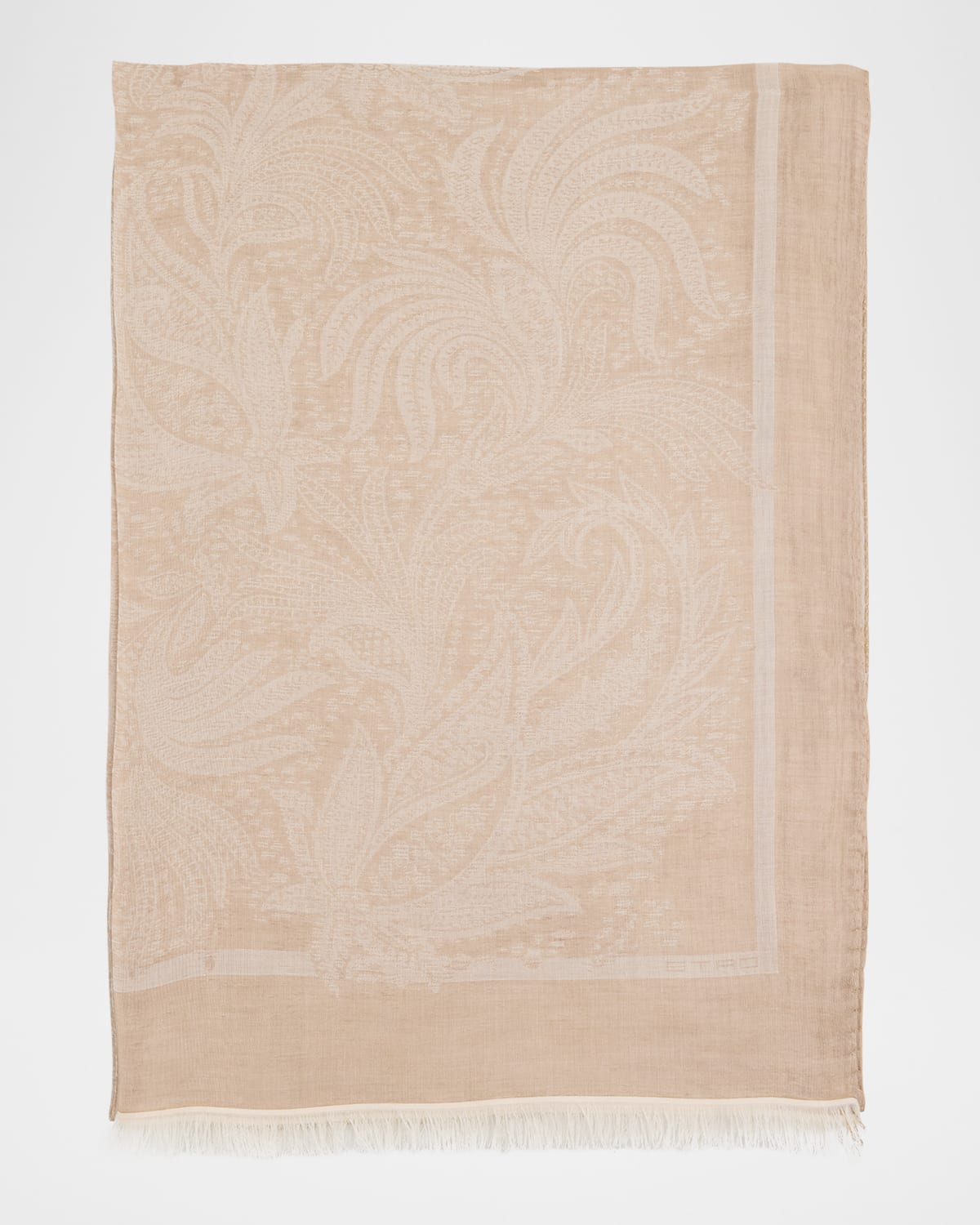 Etro Men's Patterned Cotton Scarf In Multicol On Beige Ba