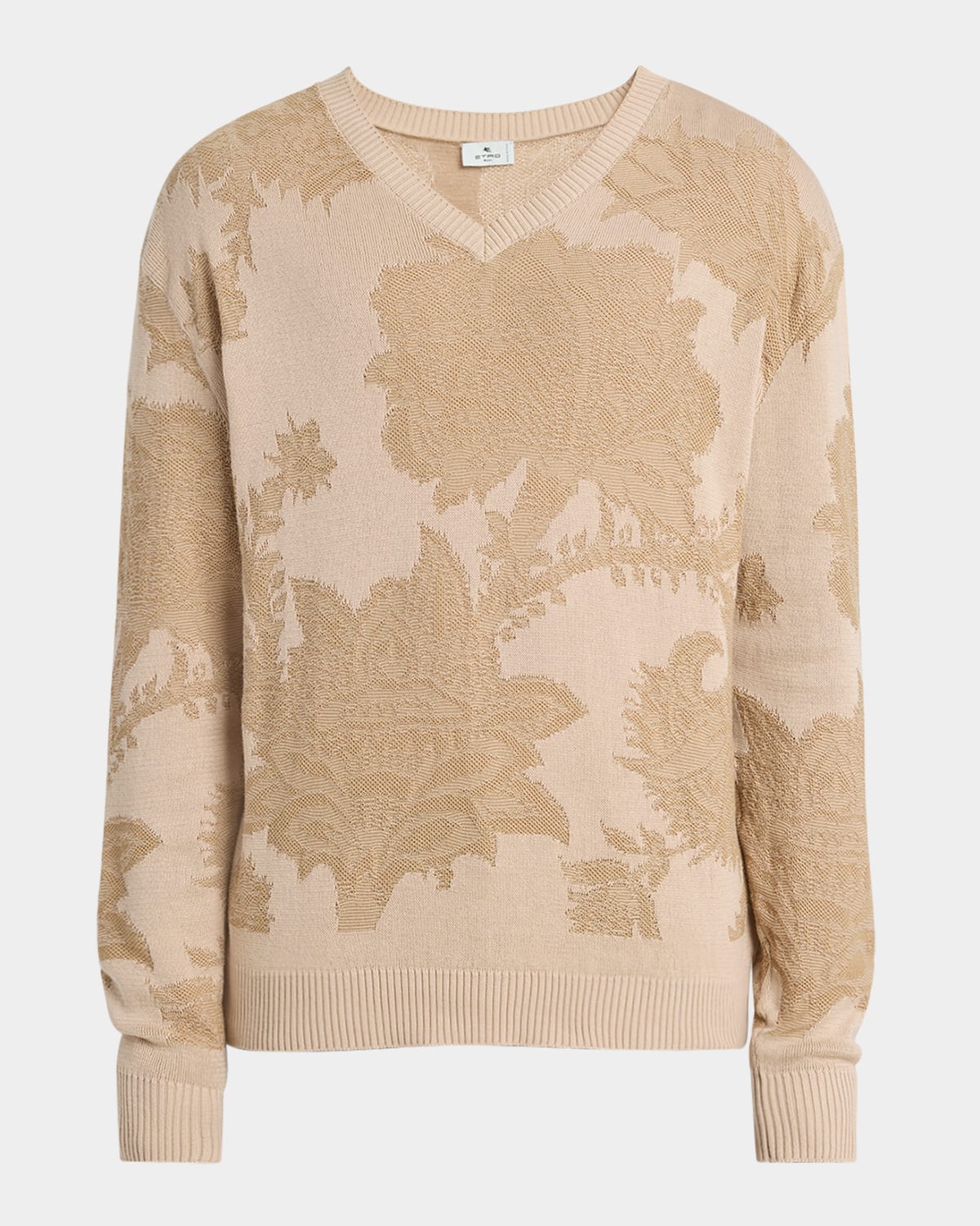 Men's Floral V-Neck Sweater