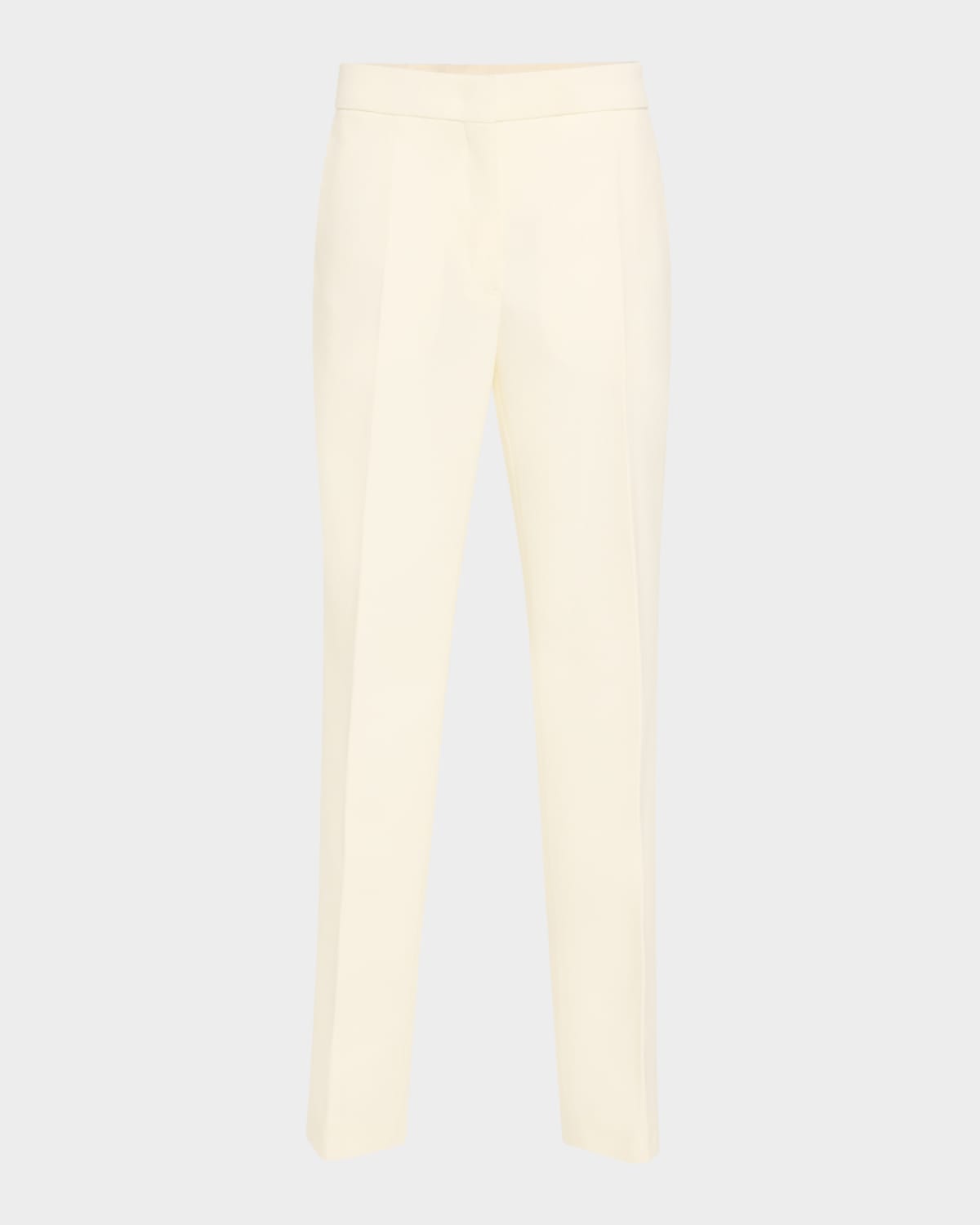Jil Sander Slits-hem Straight-leg Wool Trousers In Ecru