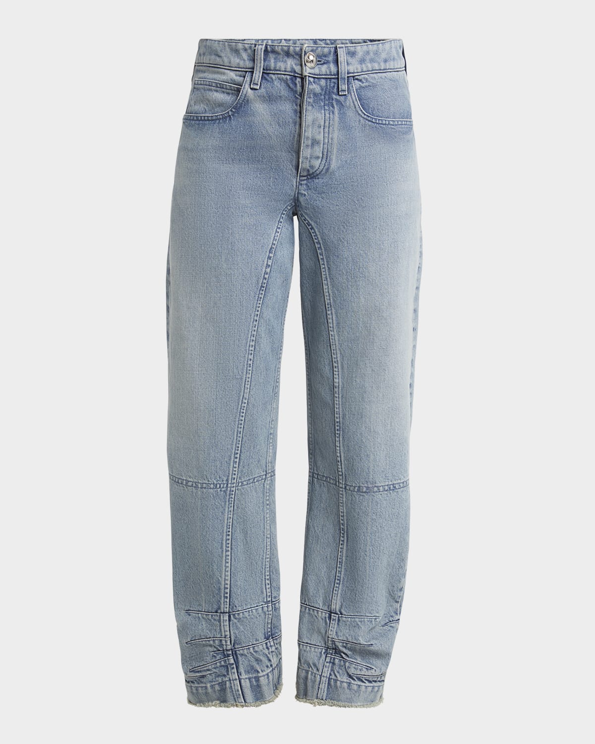 Shop Jil Sander Acid-wash Denim Barrel-leg Ankle Trousers In Antartic