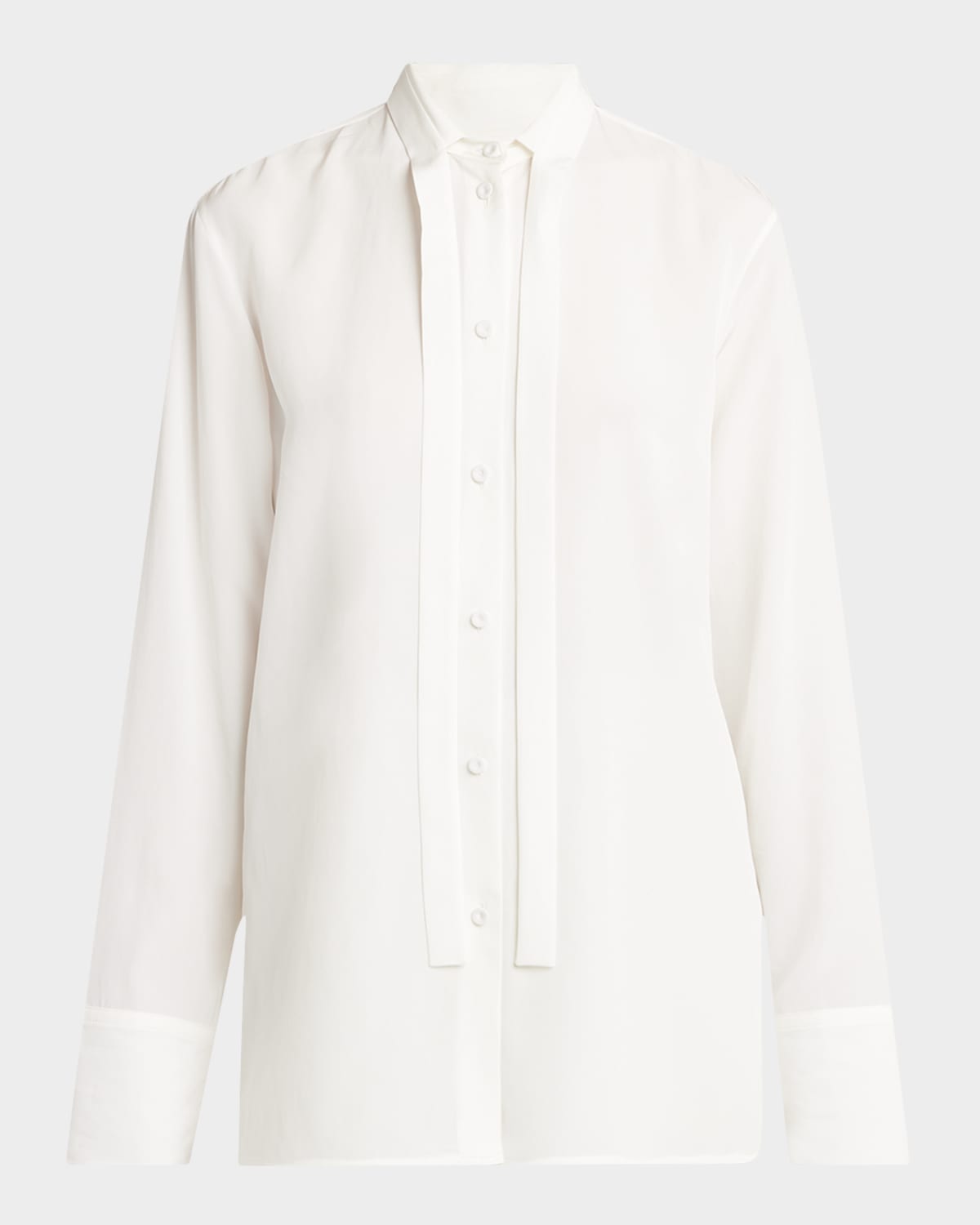 Jil Sander Neck-tie Button-down Shirt In Latte