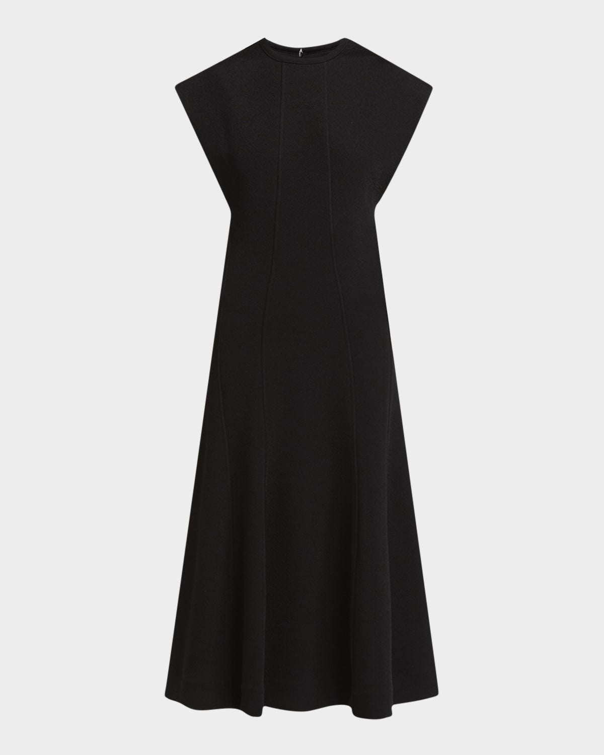 Jil Sander Sleeveless Midi A-line Dress In Black