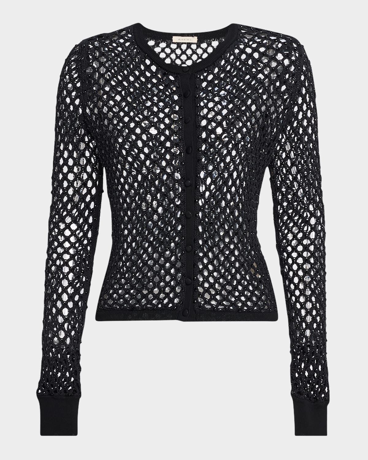 Zora Crystal Crochet-Knit Cardigan