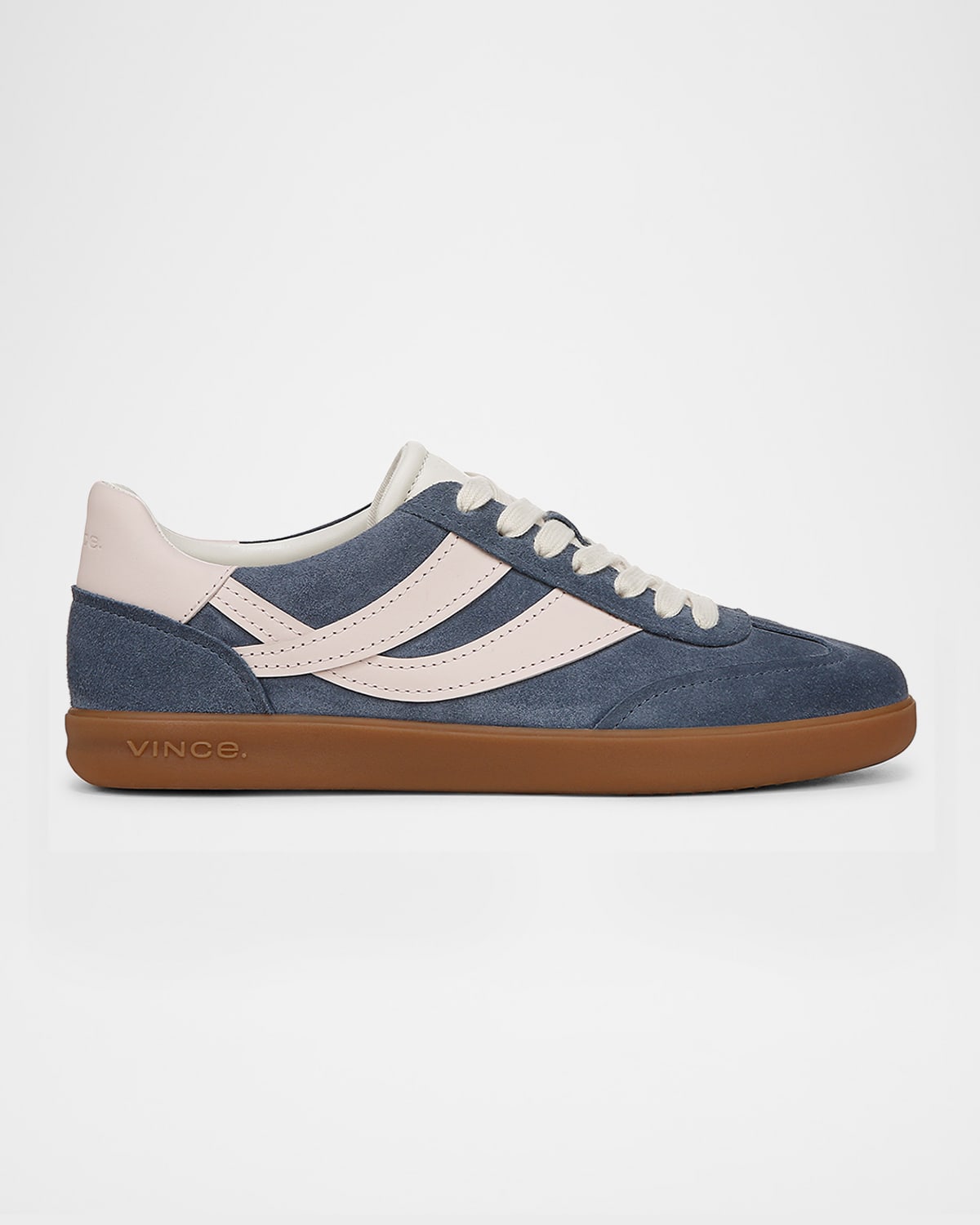 Vince Oasis Mixed Leather Retro Sneakers In Blue