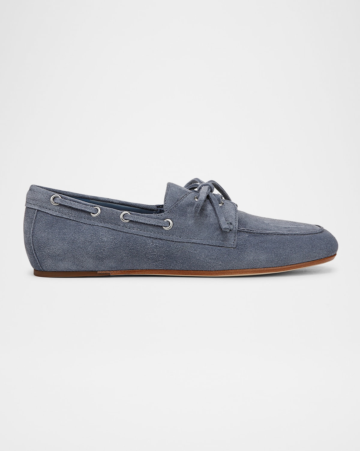 Shop Vince Marin Suede Boat Loafers In Blue Ink