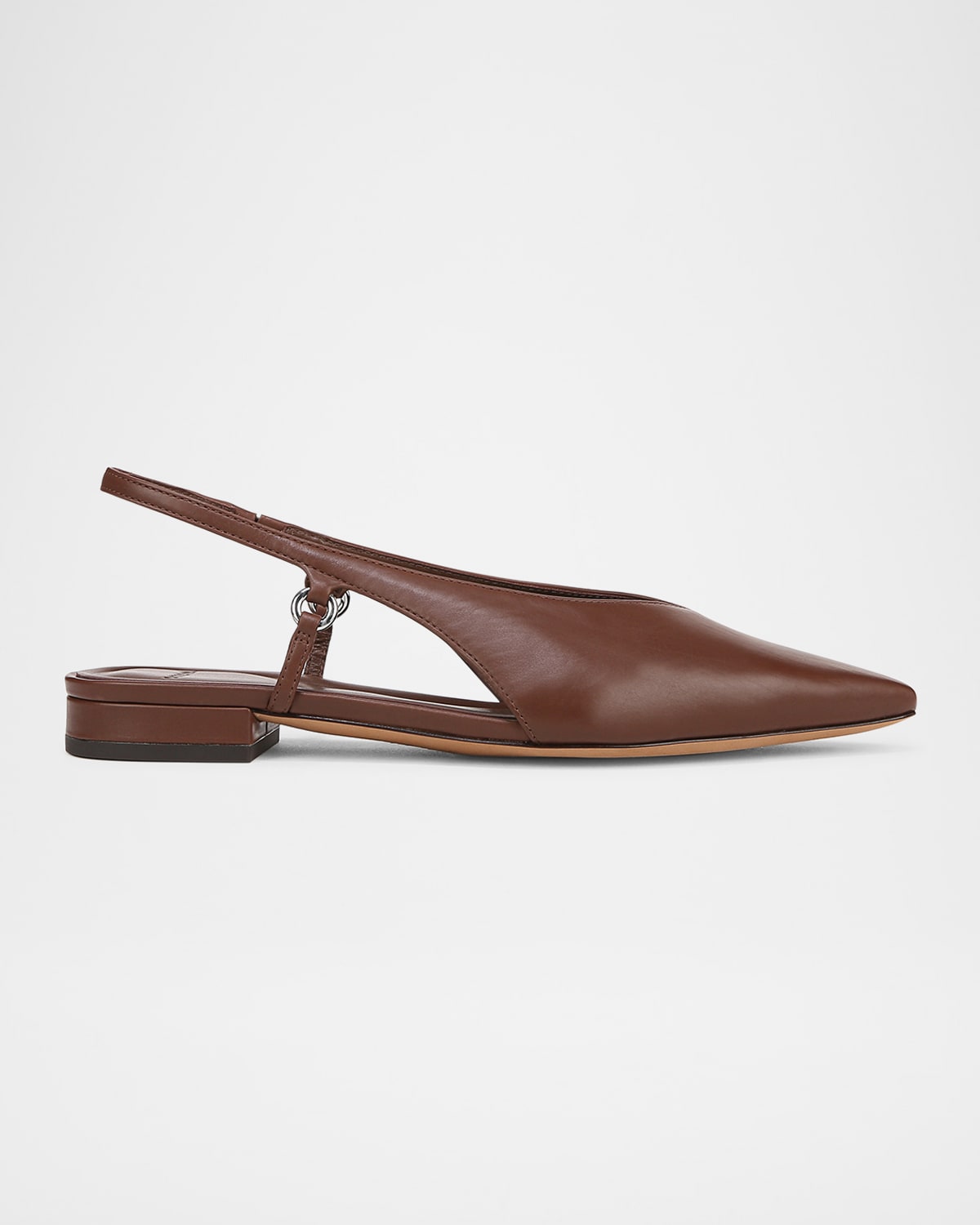 Vince Ines Leather Slingback Ballerina Flats In Pomegranate Red Leather