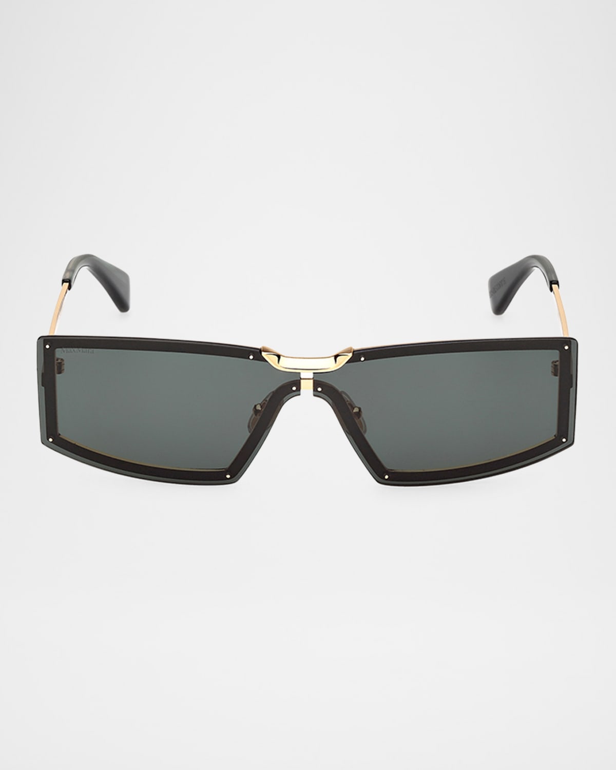 Max Mara Metal Rectangle Sunglasses In Srgldgrn