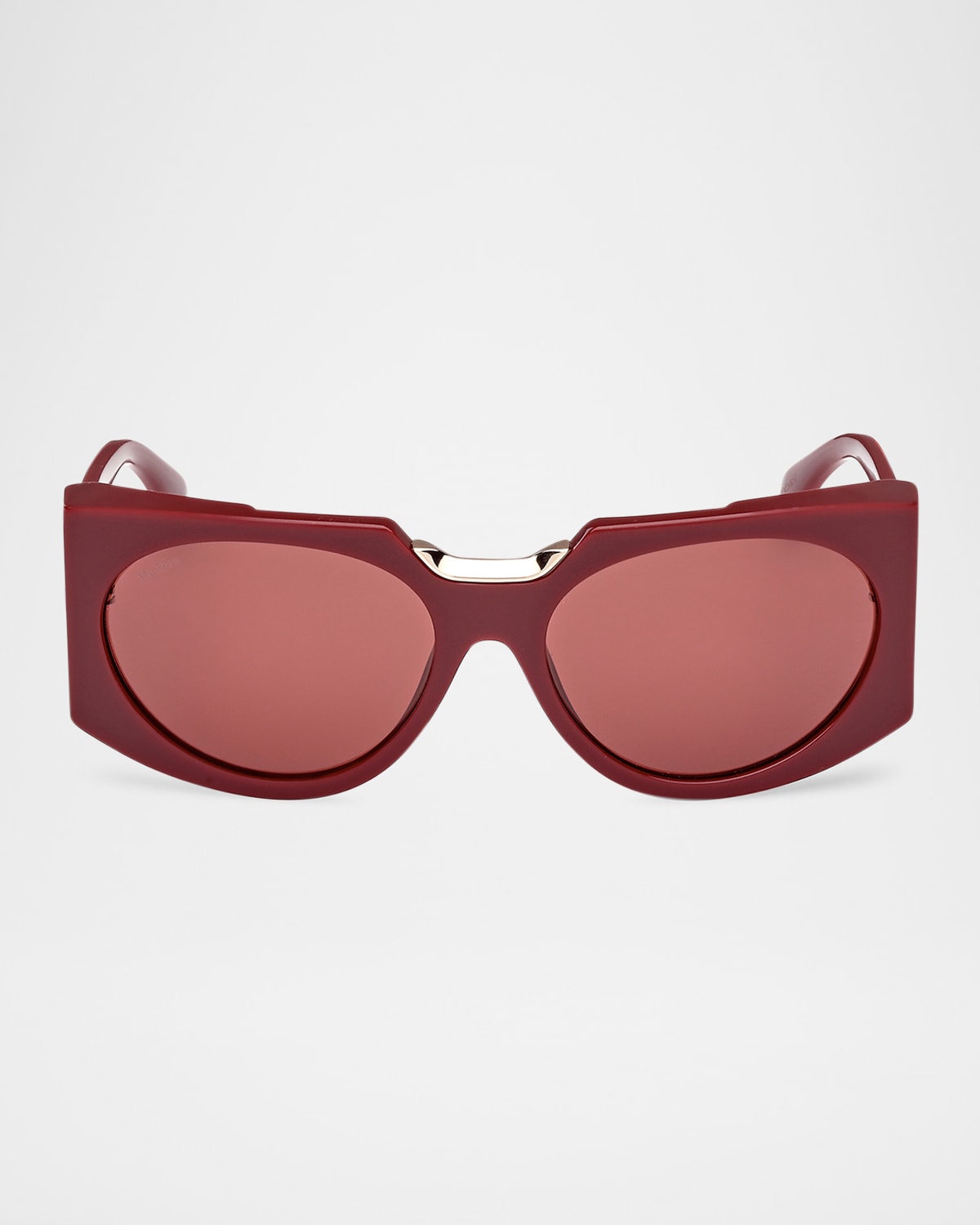 Max Mara Spark 5 Acetate Round Sunglasses In Redobord