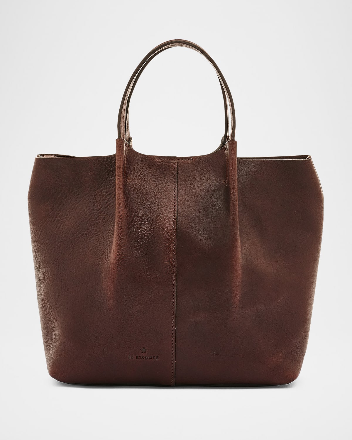Nina Small Pleated Leather Tote Bag