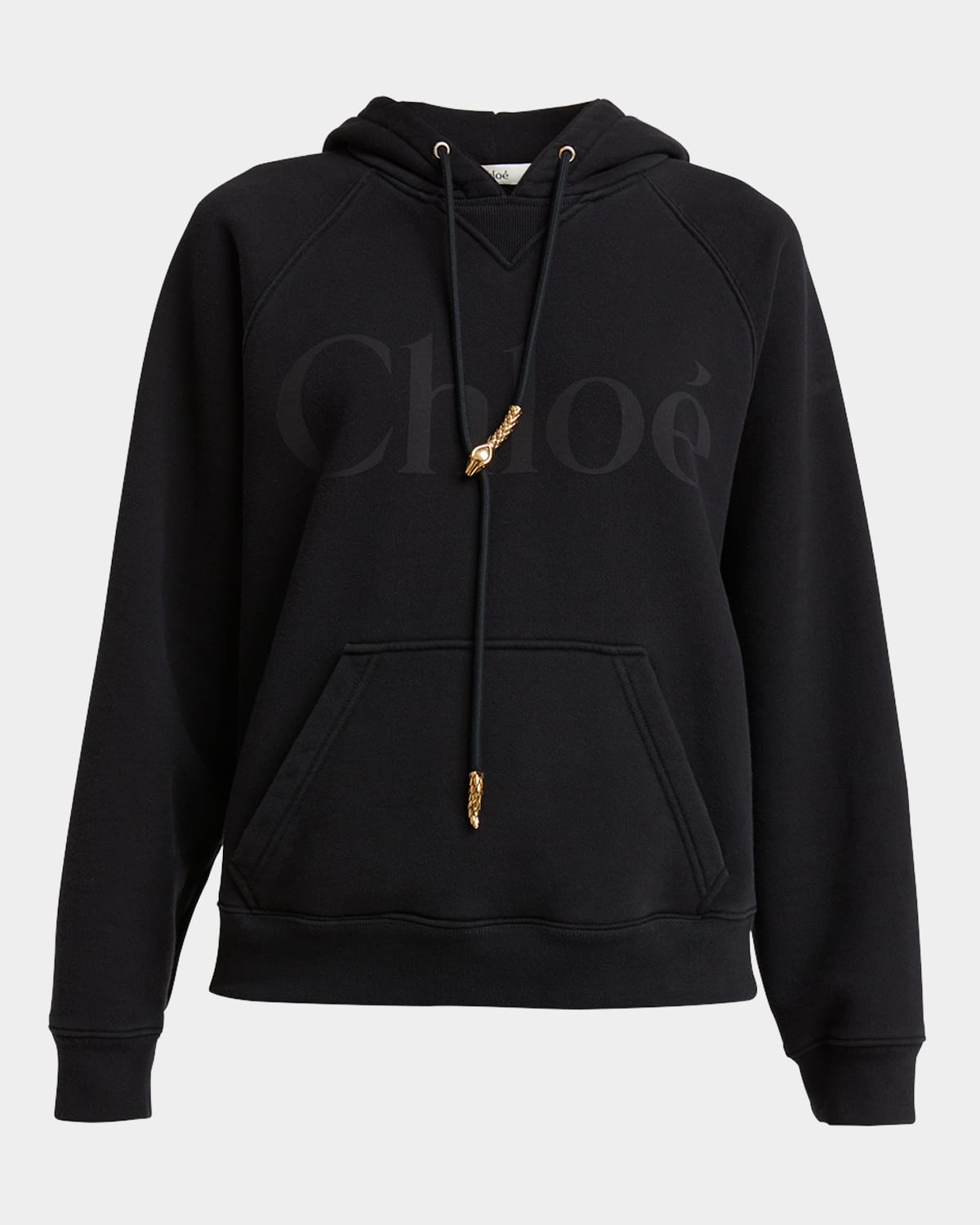Shop Chloé Logo Hooded Sweatshirt In Black