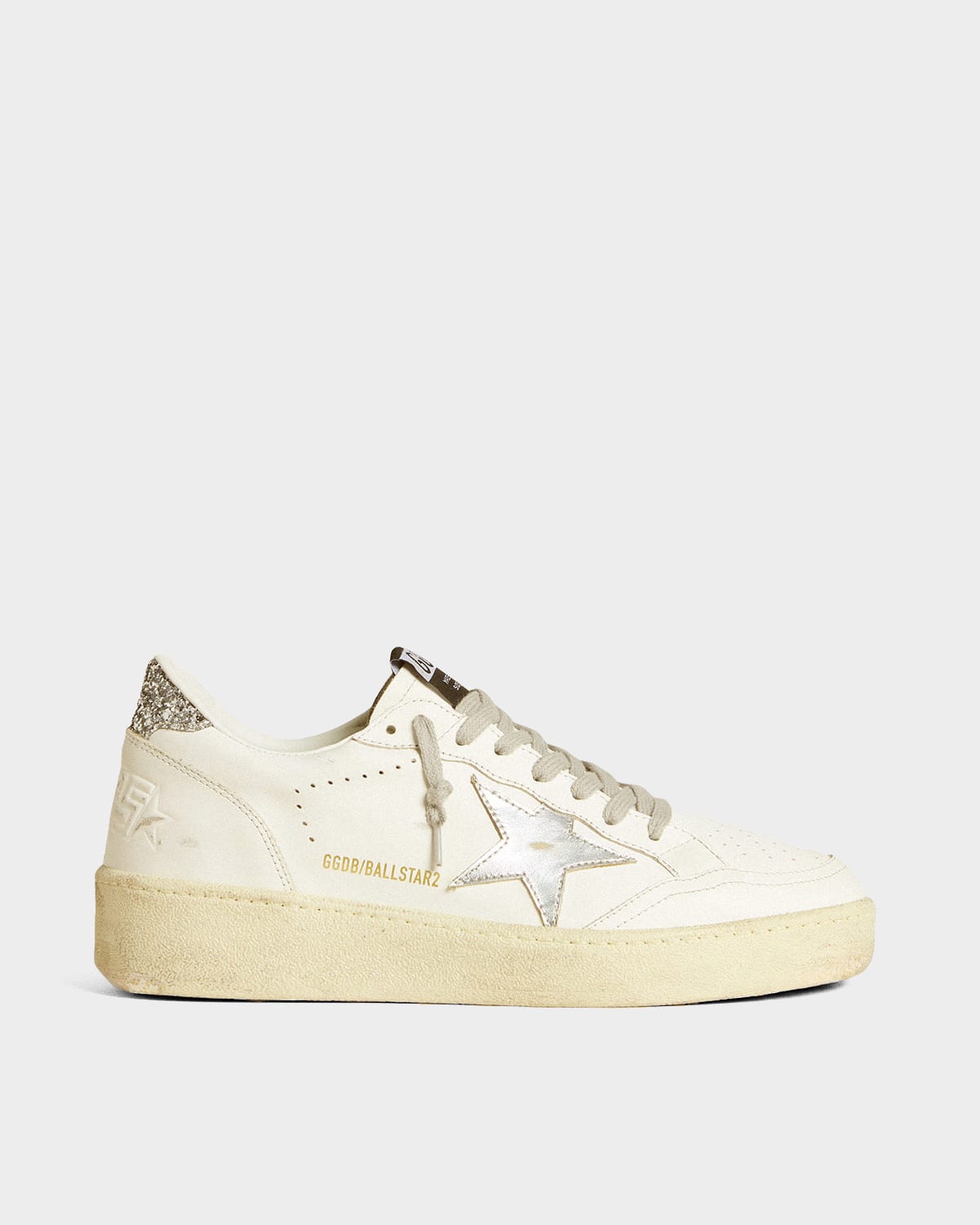 GOLDEN GOOSE BALLSTAR CRYSTAL LEATHER LOW-TOP SNEAKERS 