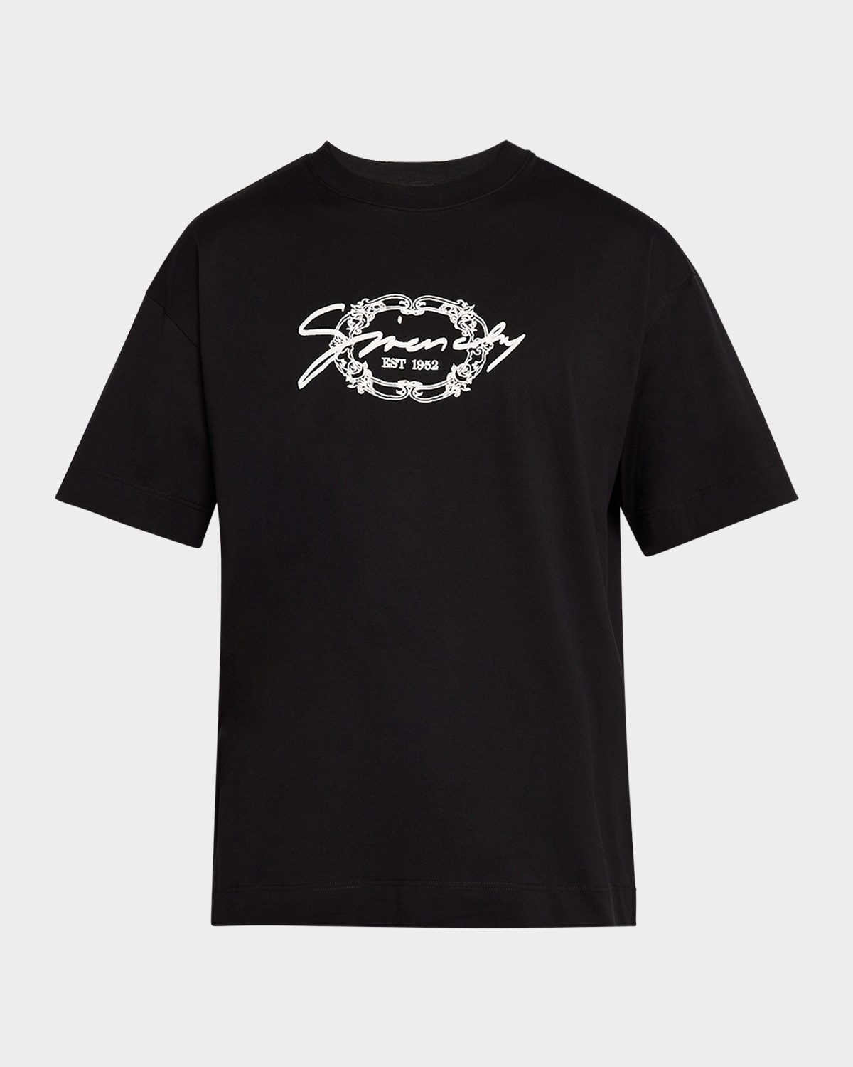 Shop Givenchy Men's Embroidered Medallion T-shirt In Black