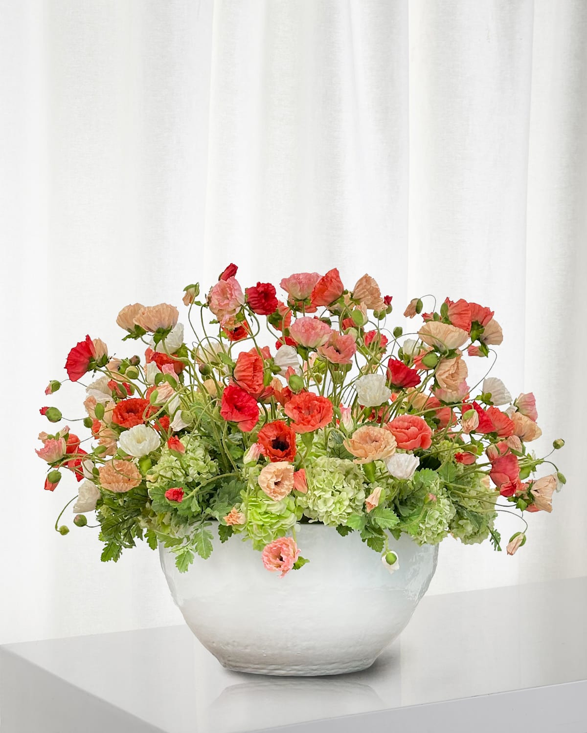 Winward Home Mixed Poppies In Terracotta Pot, 48" In Multicolor