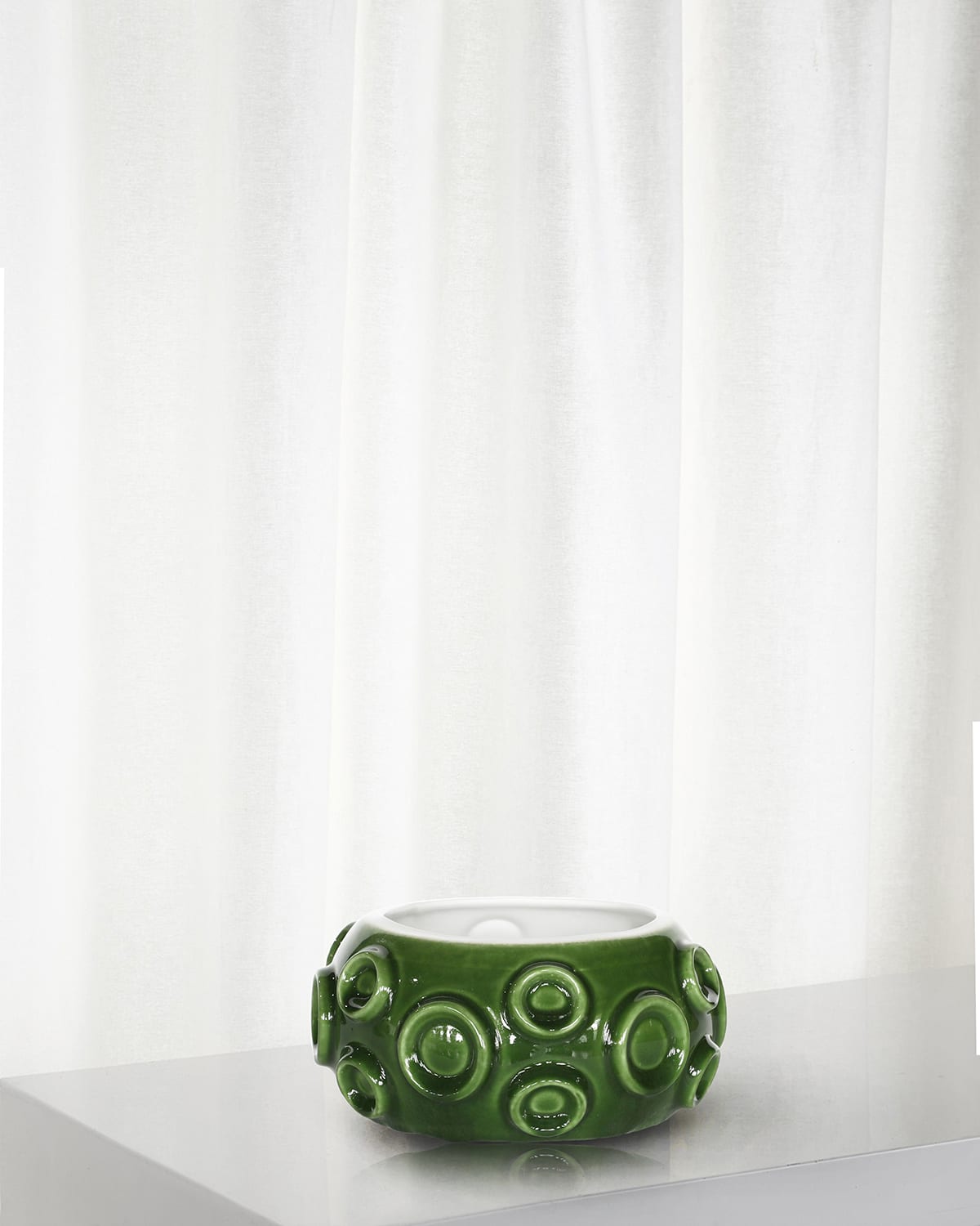 Winward Home Vase With Circles, 8.5" In Green