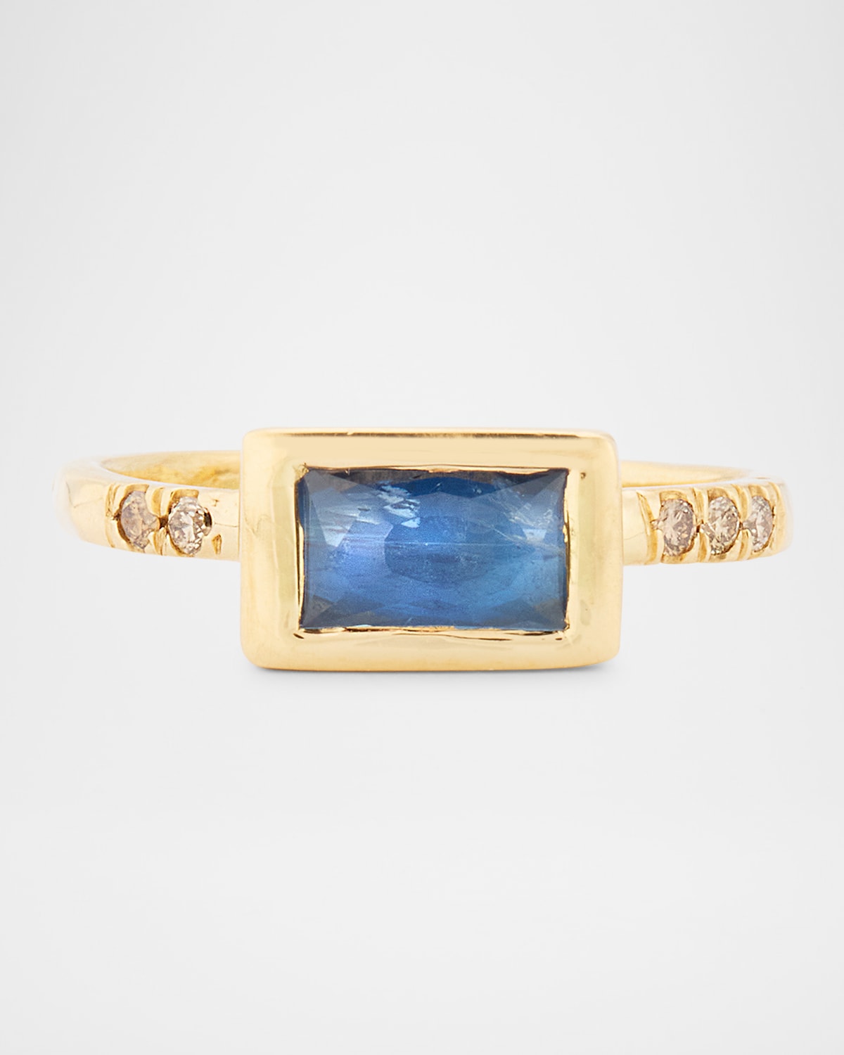 18K Yellow Gold Umba Diamond and Sapphire Ring