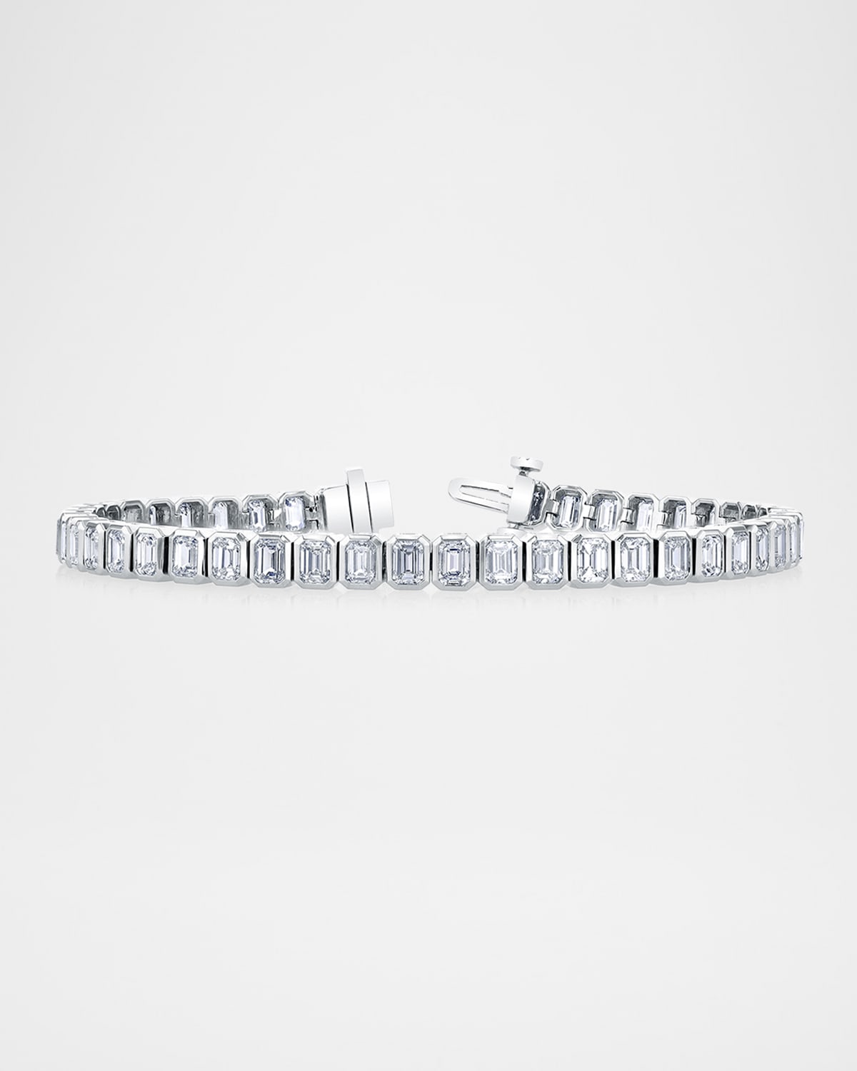 Platinum North-South Prong-Set Diamond Tennis Bracelet, 11.80tcw, 7"L