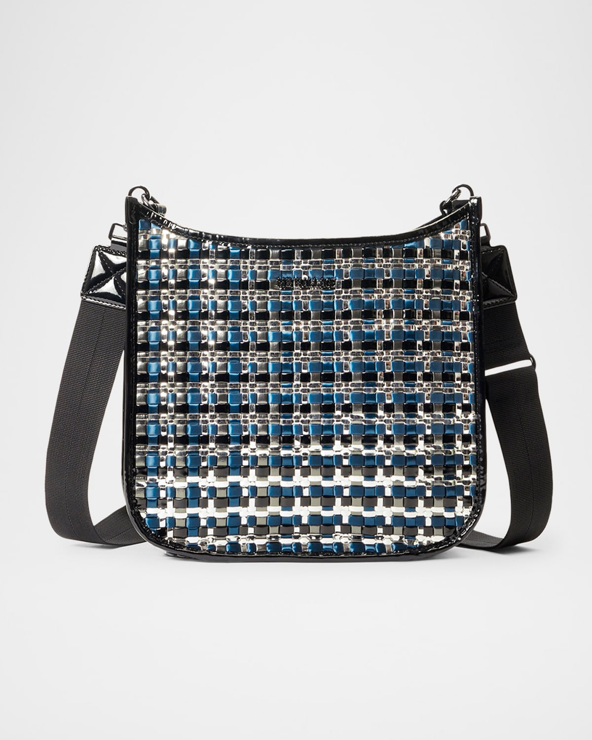 Mini Metallic Woven Leather Hobo Bag