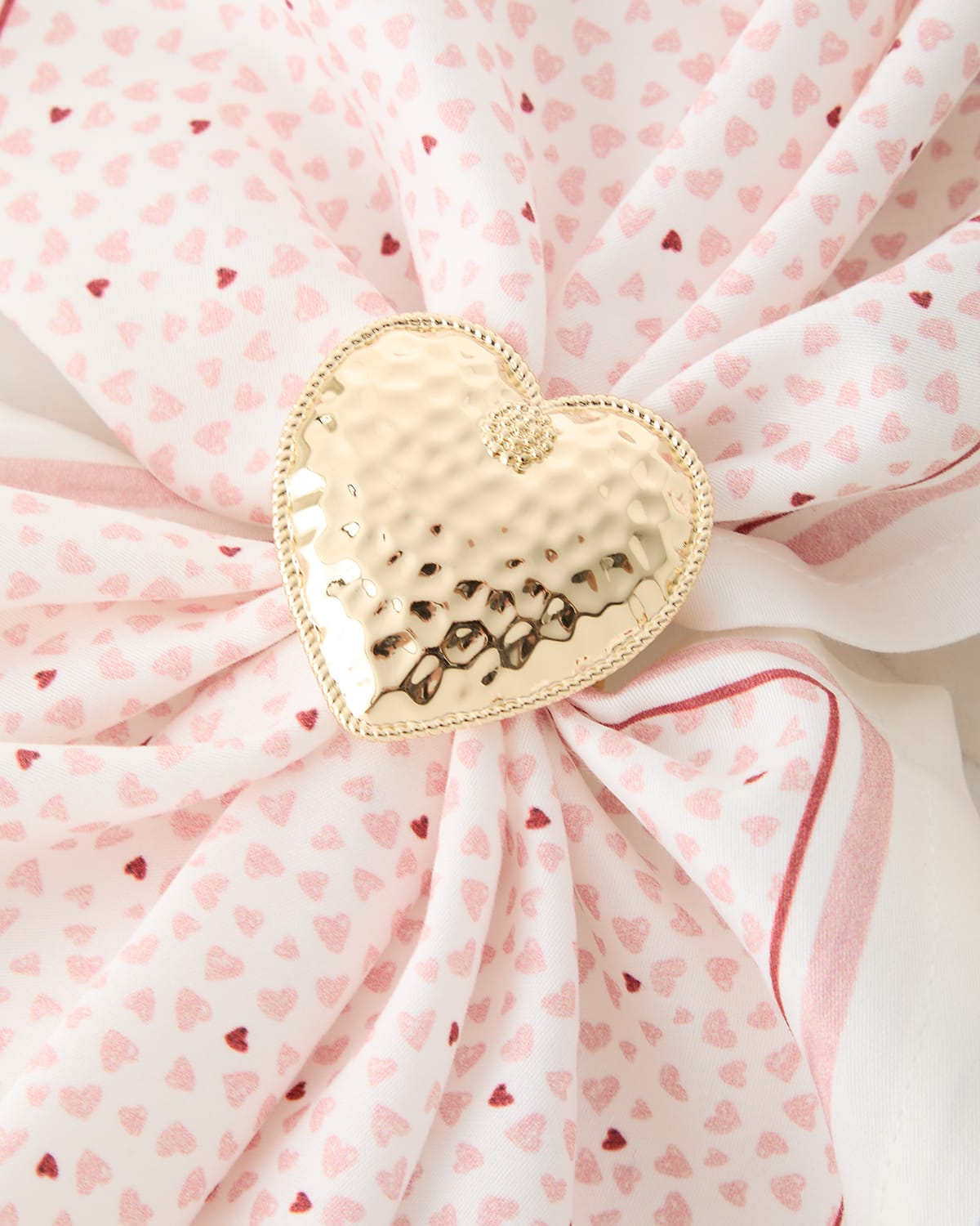 Juliska Berry & Thread Heart Napkin Rings, Set Of 4 In Gold