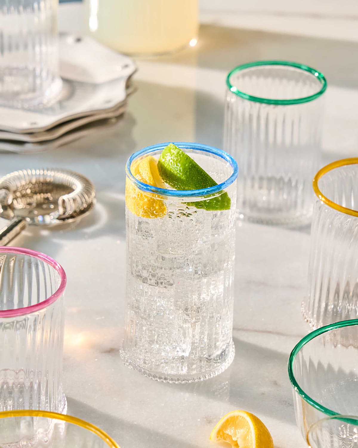 Juliska Nell Set Of 4 Highball Glasses In Chambray