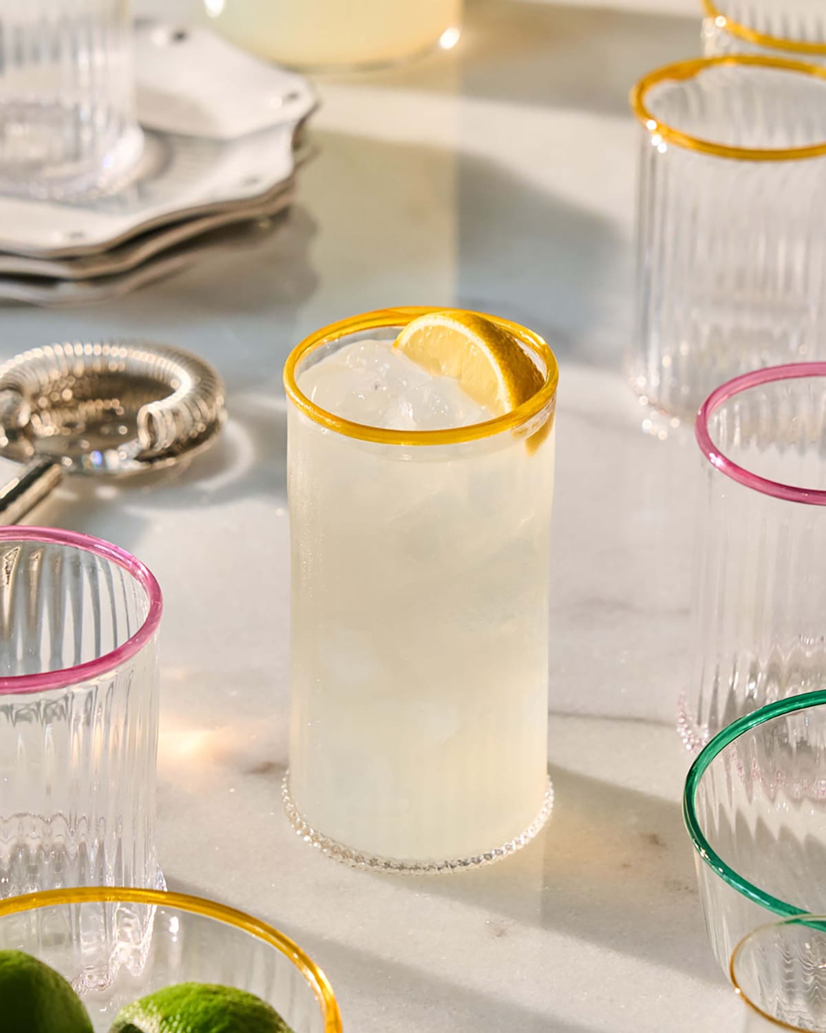 Juliska Nell Set Of 4 Highball Glasses In Daffodil