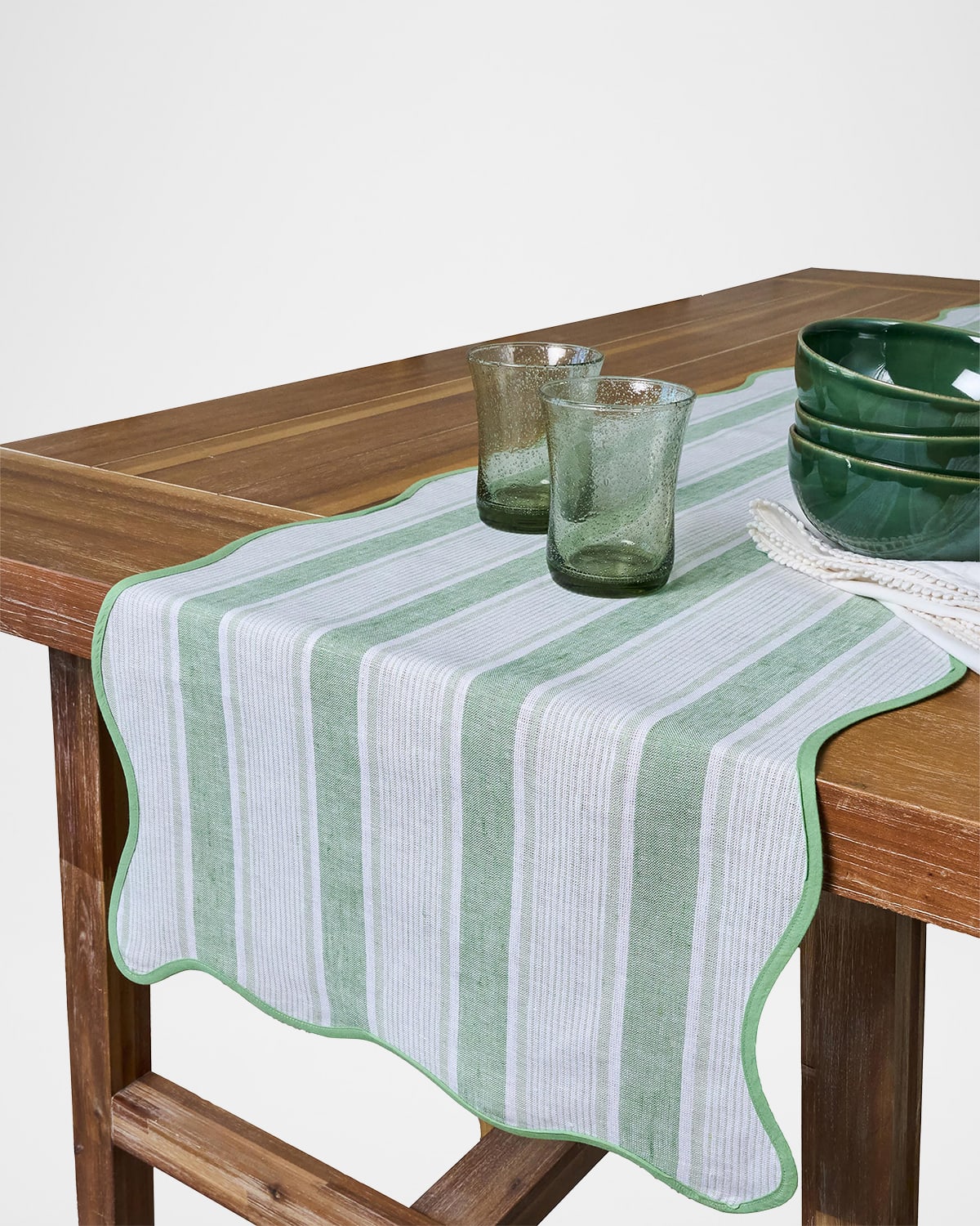 Juliska Cabana Stripe 18 X 90 Table Runner In Seagrass