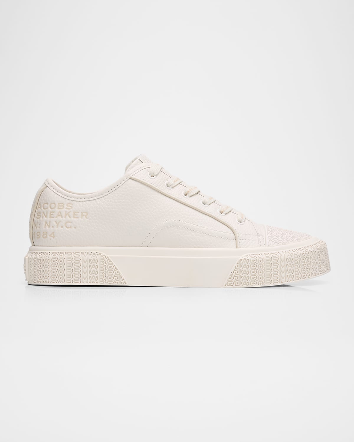 Marc Jacobs Leather Low-top Logo Sneakers In White