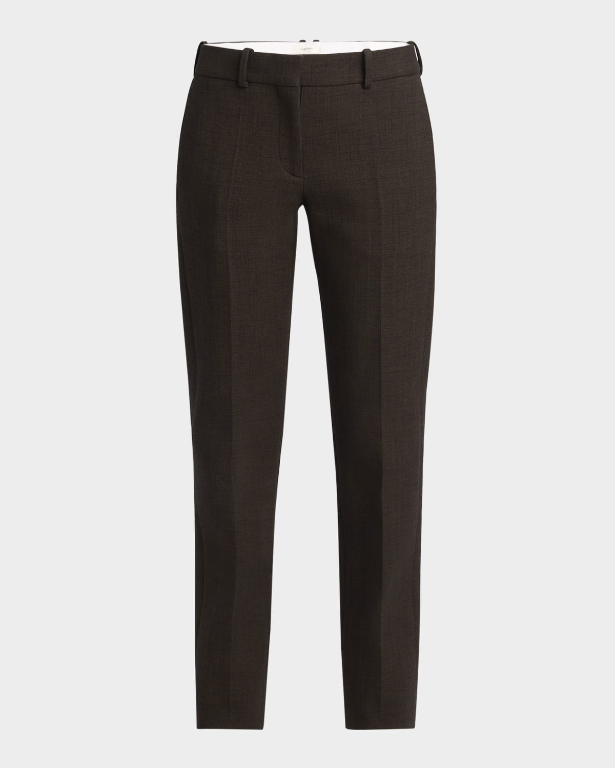 Selvie Mid-Rise Straight-Leg Crepe Pants