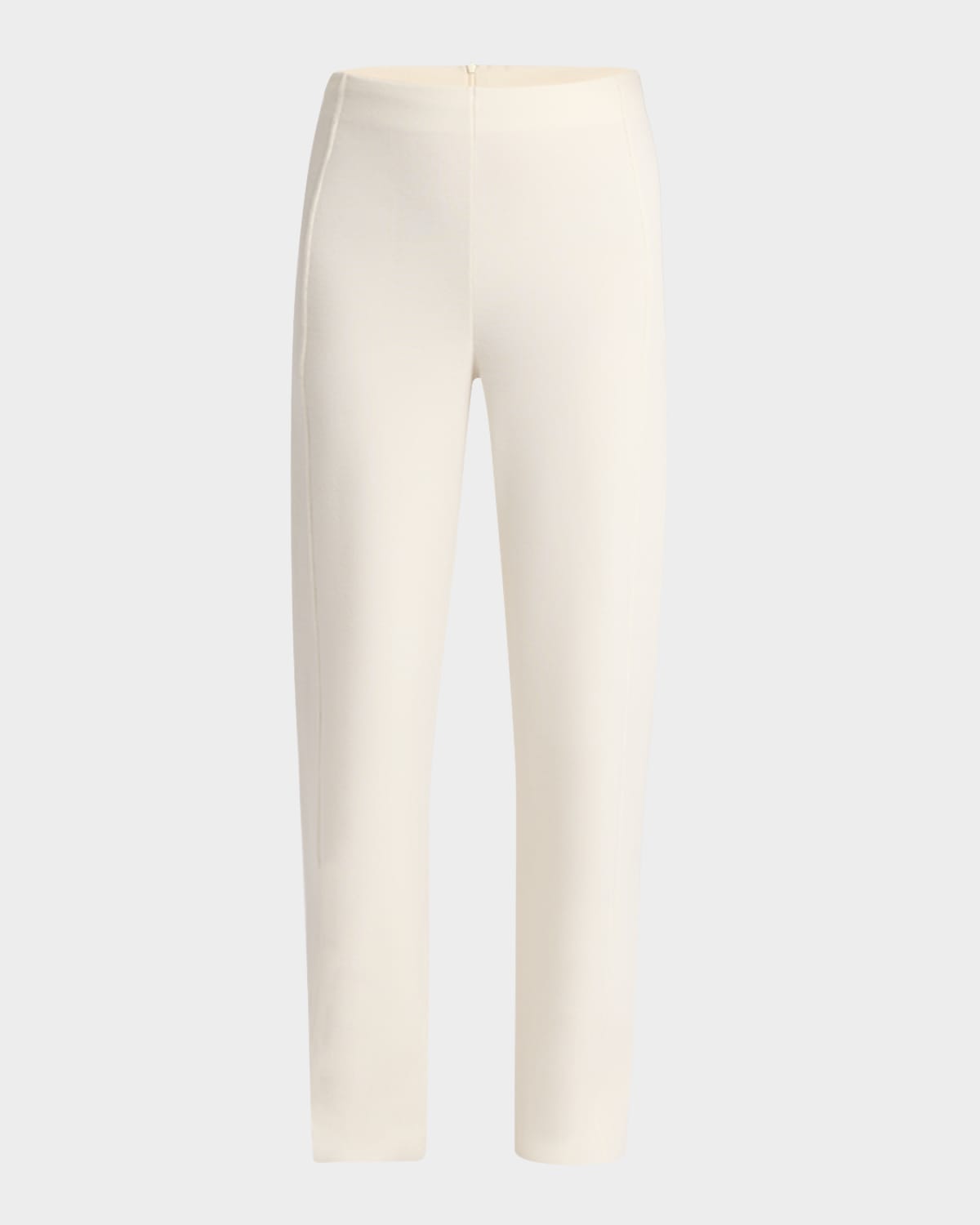 The Row Iola Cashmere Knit Straight-leg Pants In Off White