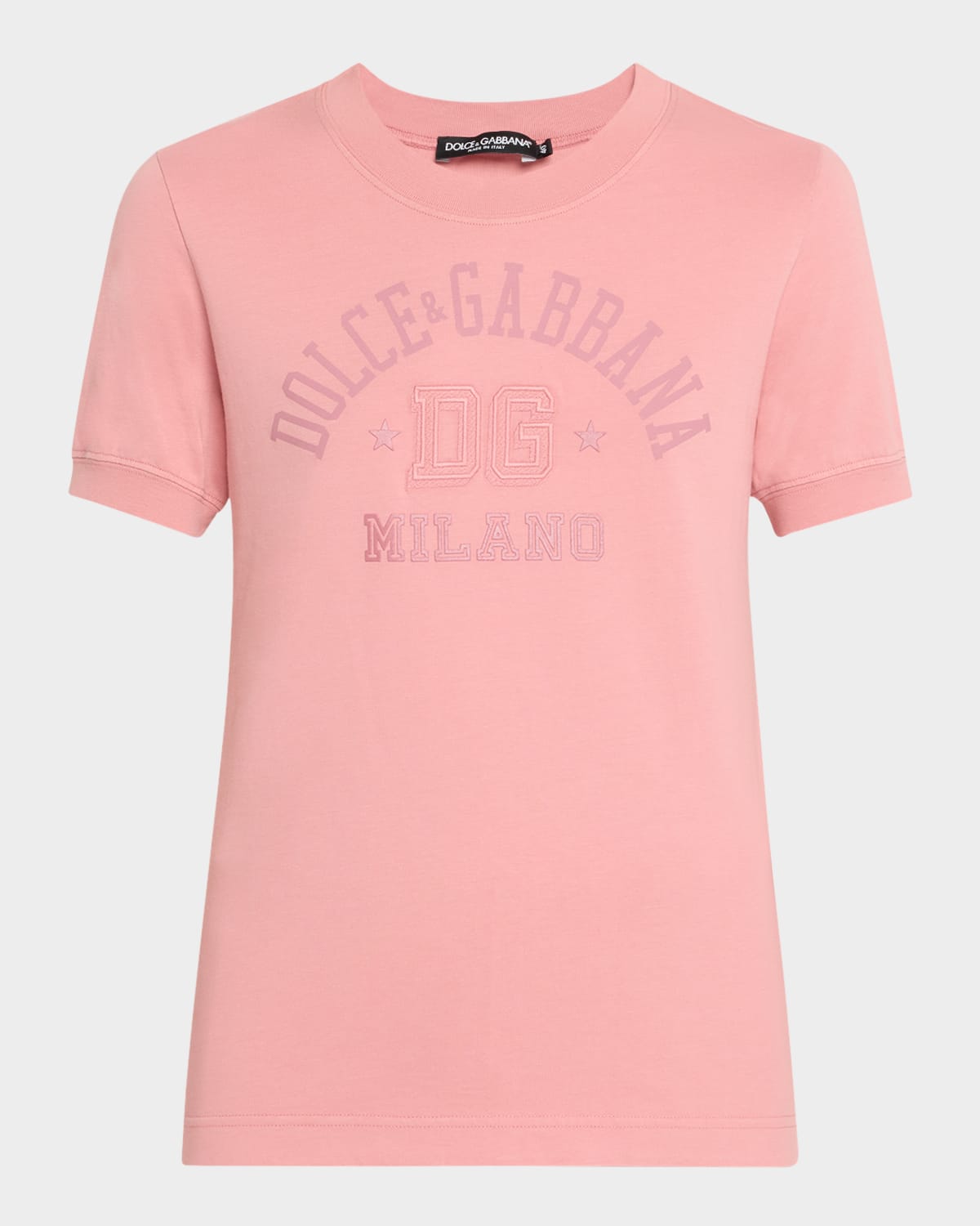Dolce & Gabbana College Logo Jersey Slim-fit Top In Pastelpink