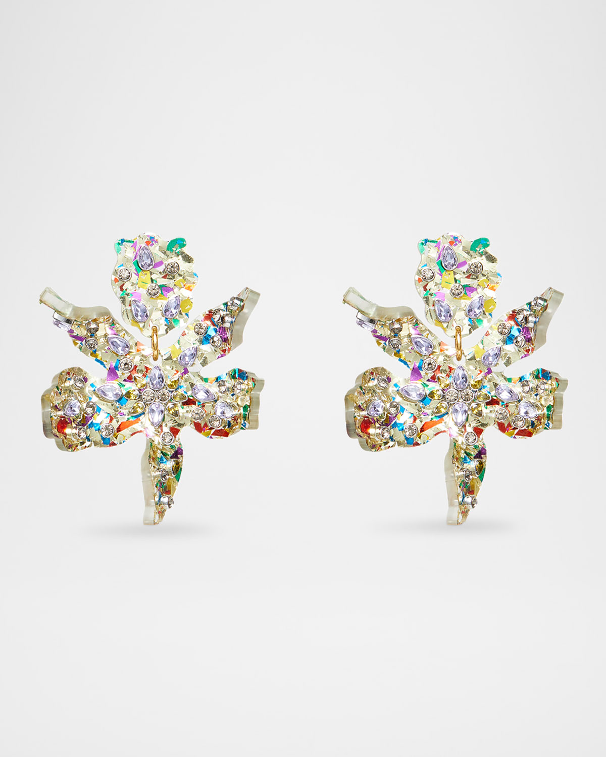 Small Embellished Paper Lily Earrings