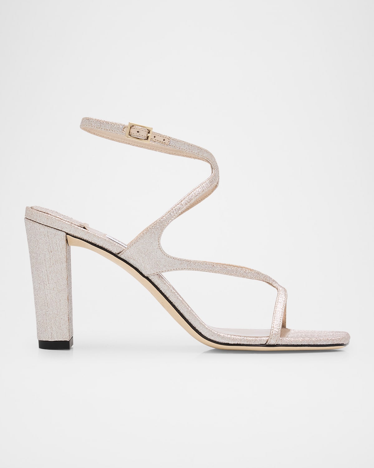 Jimmy Choo Azie Glitter Ankle-strap Sandals In Macaron