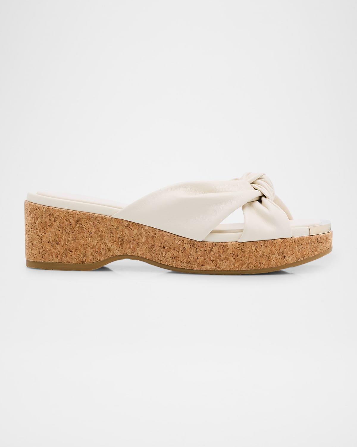 JIMMY CHOO AVENUE CRISSCROSS WEDGE SLIDE SANDALS 