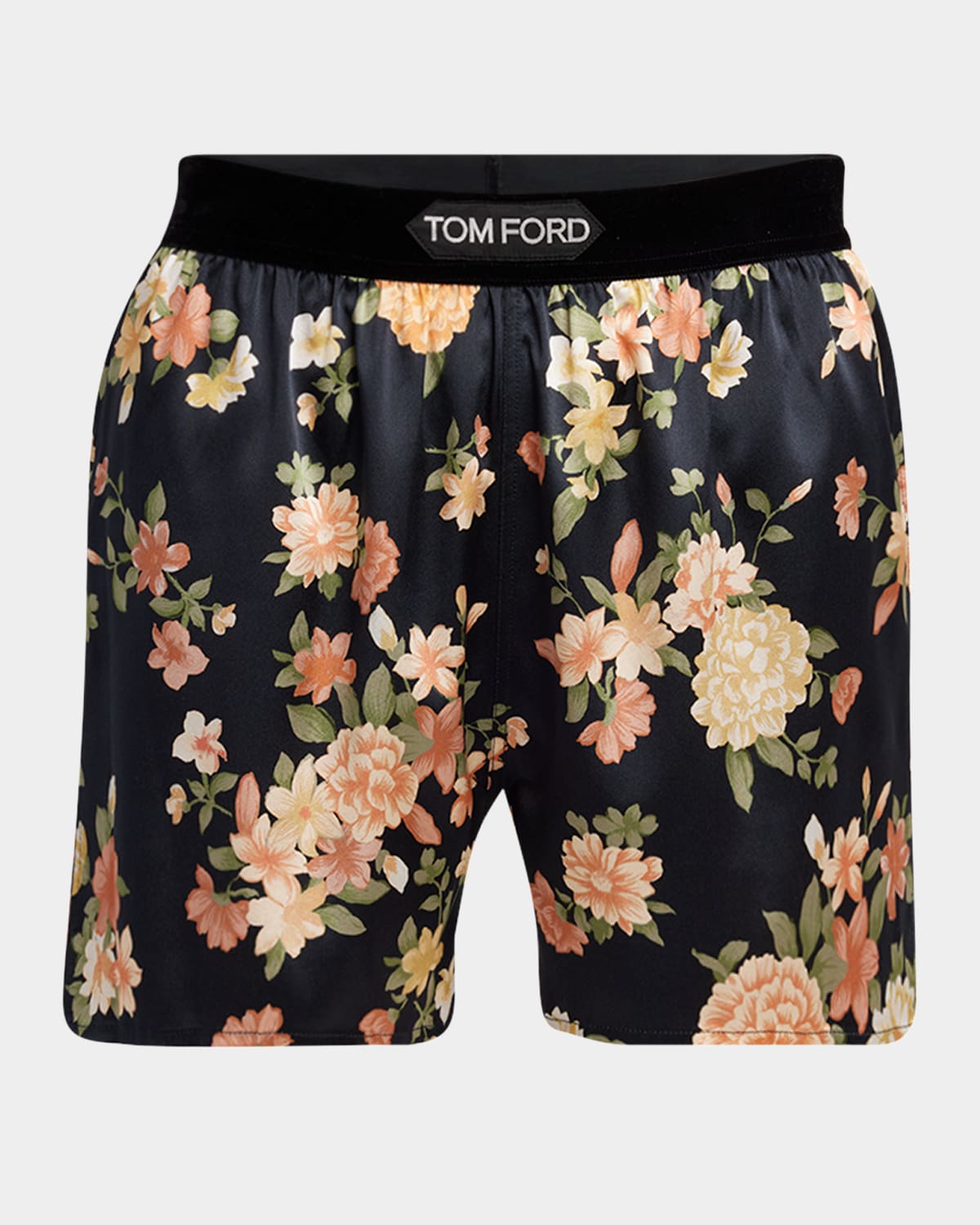 Tom Ford Boxer-style Shorts In Silk Satin Trousers Multicolor In Combo Blac