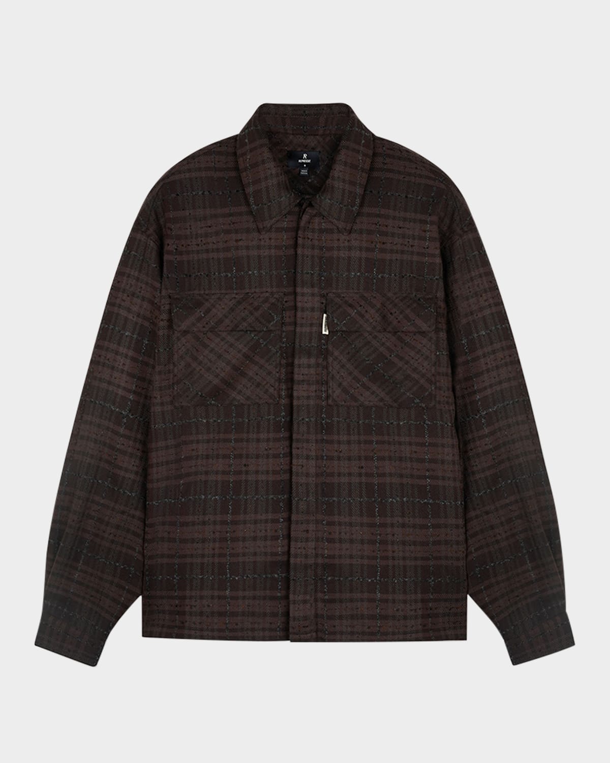 Represent Flannel Shirt Poches Poitrine Broderie Manches Longues In Coffee