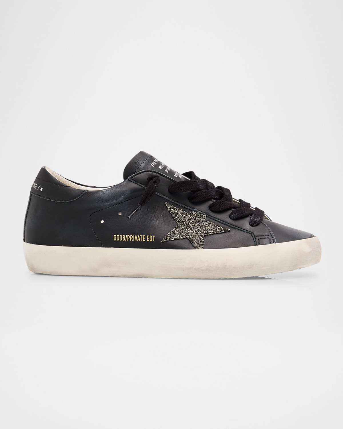 Golden Goose Superstar Glitter Leather Low-top Sneakers In Black