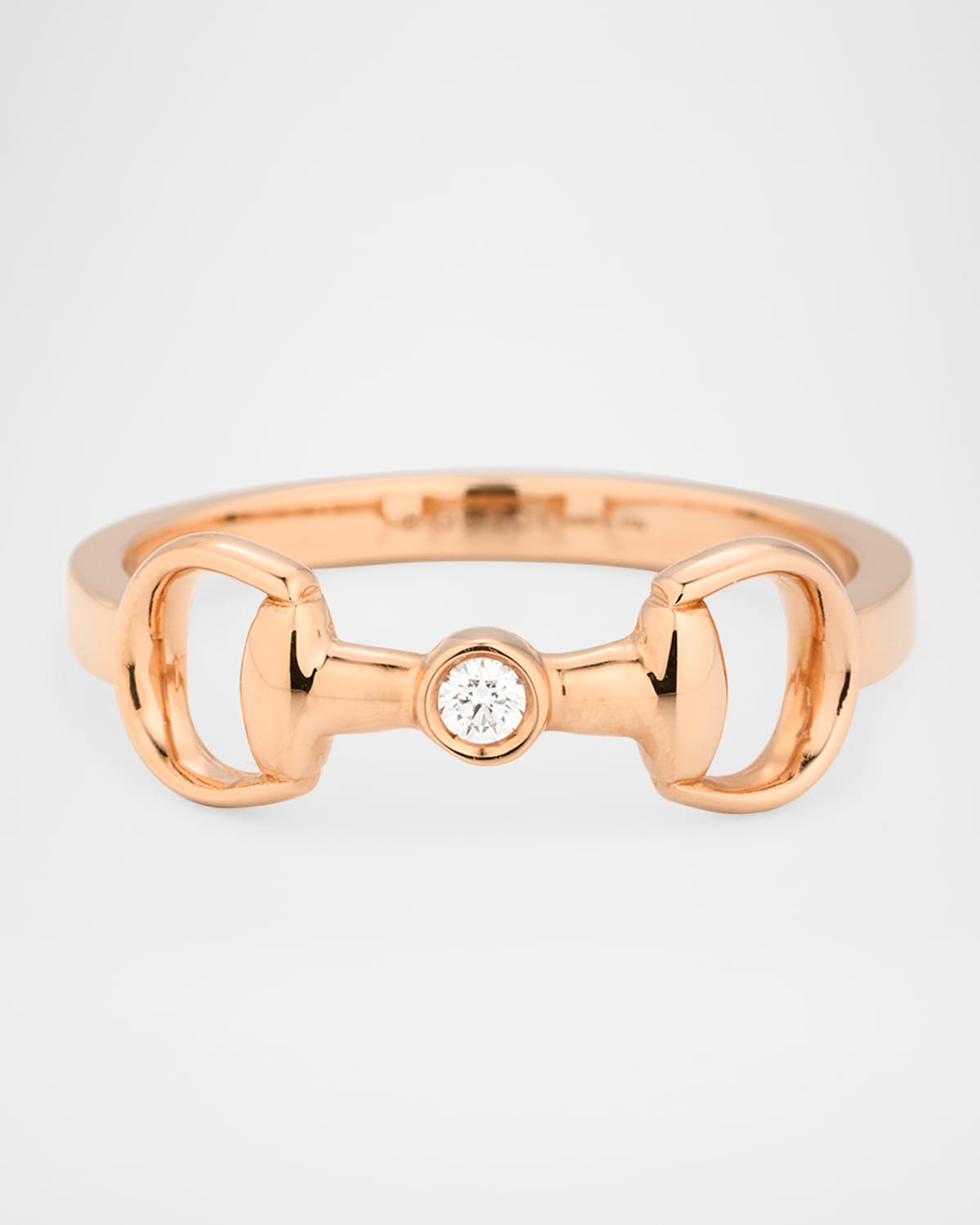 18K Rose Gold Horsebit Diamond Ring