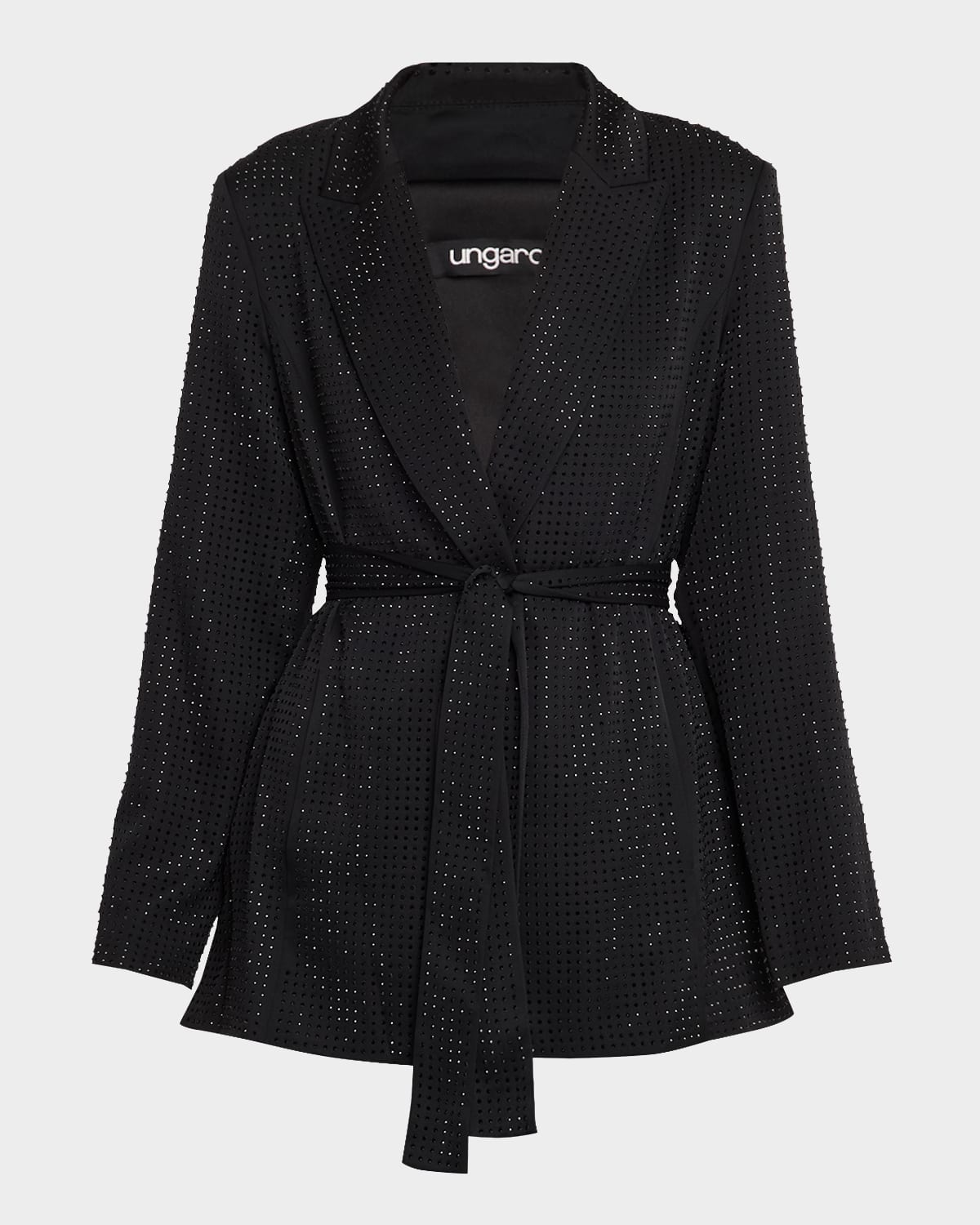 UNGARO RHINESTONE WRAP-FRONT JACKET 