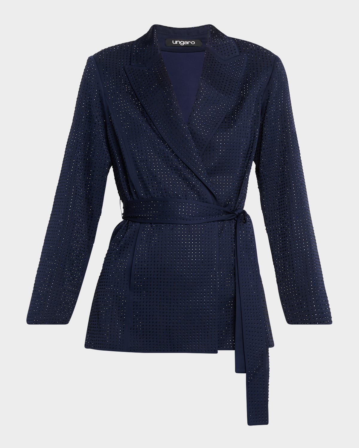 UNGARO RHINESTONE WRAP-FRONT JACKET 