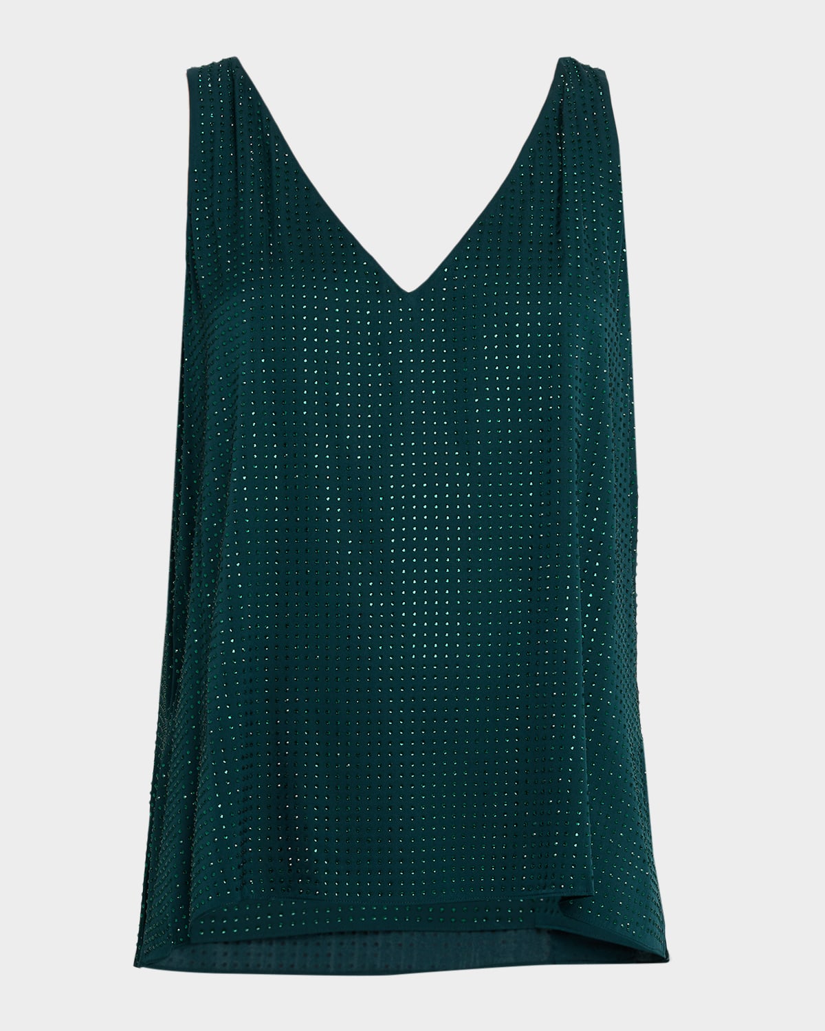 Ungaro Rosie Silk Blend Embellished Top In Green